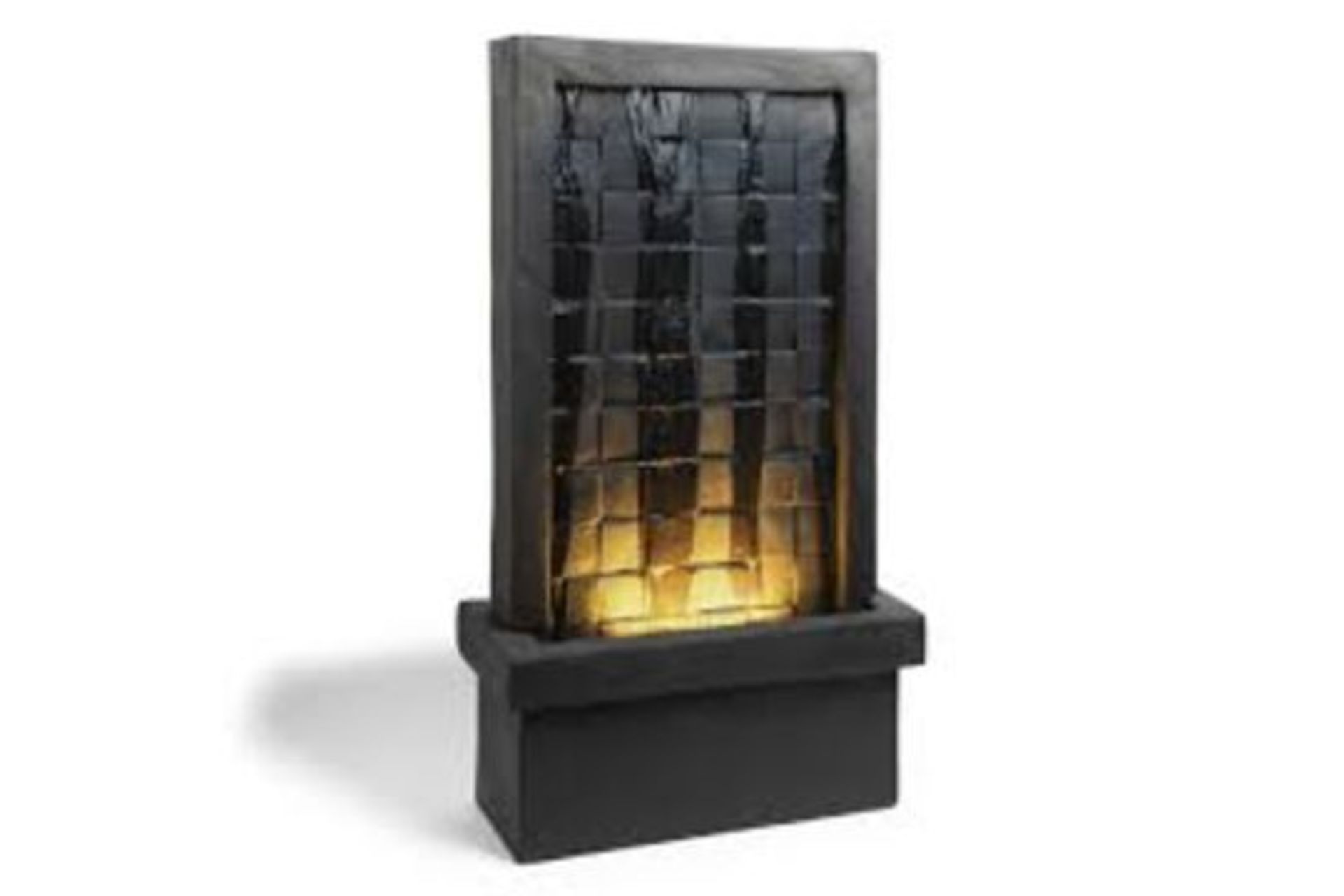 New & Boxed Tiled Waterfall Water Feature - Tall LED Wall Lit Cascading Water Fountain. RRP £349.99.