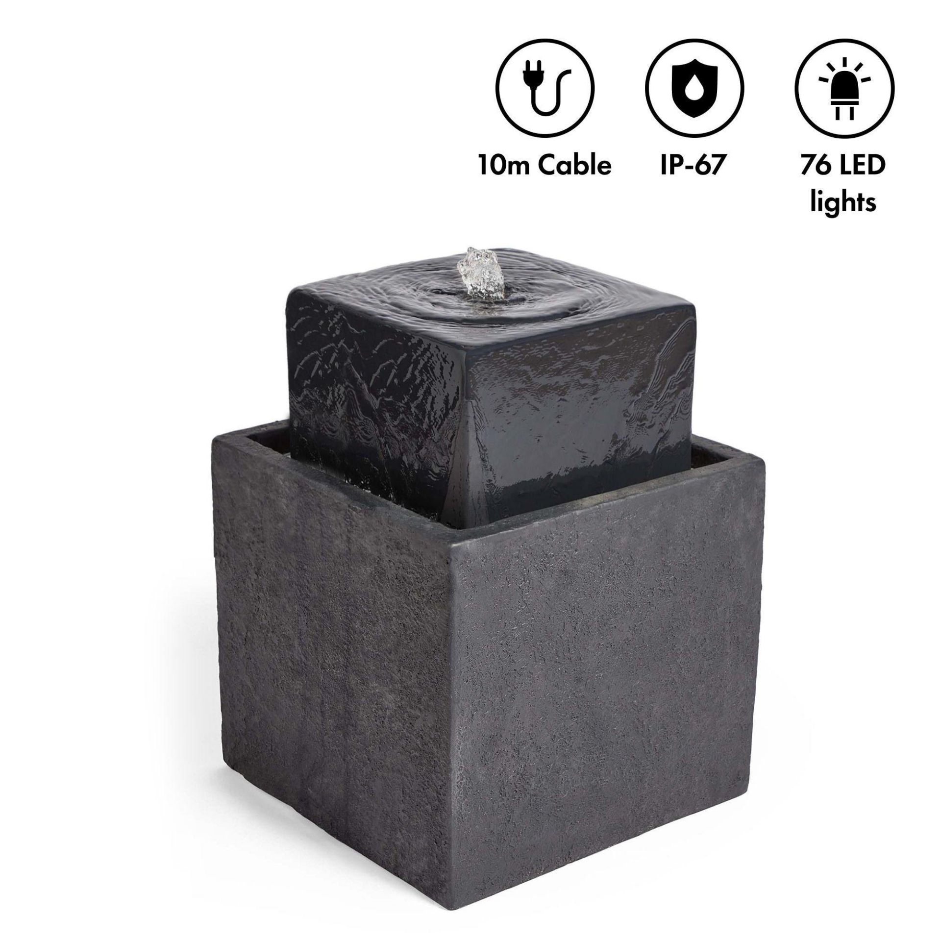 New & Boxed Square 2 Tier Water Feature. RRP £299.99. (REF671) – Indoor and Outdoor Cascading - Image 7 of 7