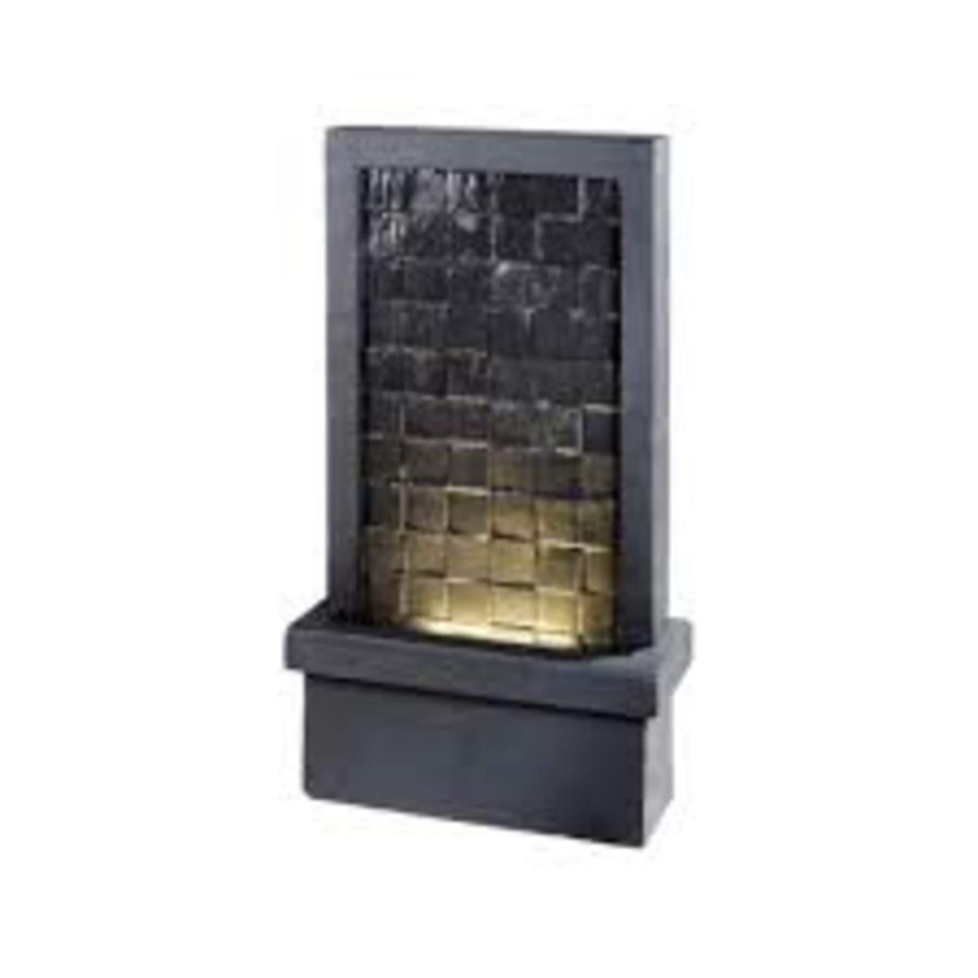 Trade Lot 5 x New & Boxed Tiled Waterfall Water Feature - Tall LED Wall Lit Cascading Water - Image 2 of 6