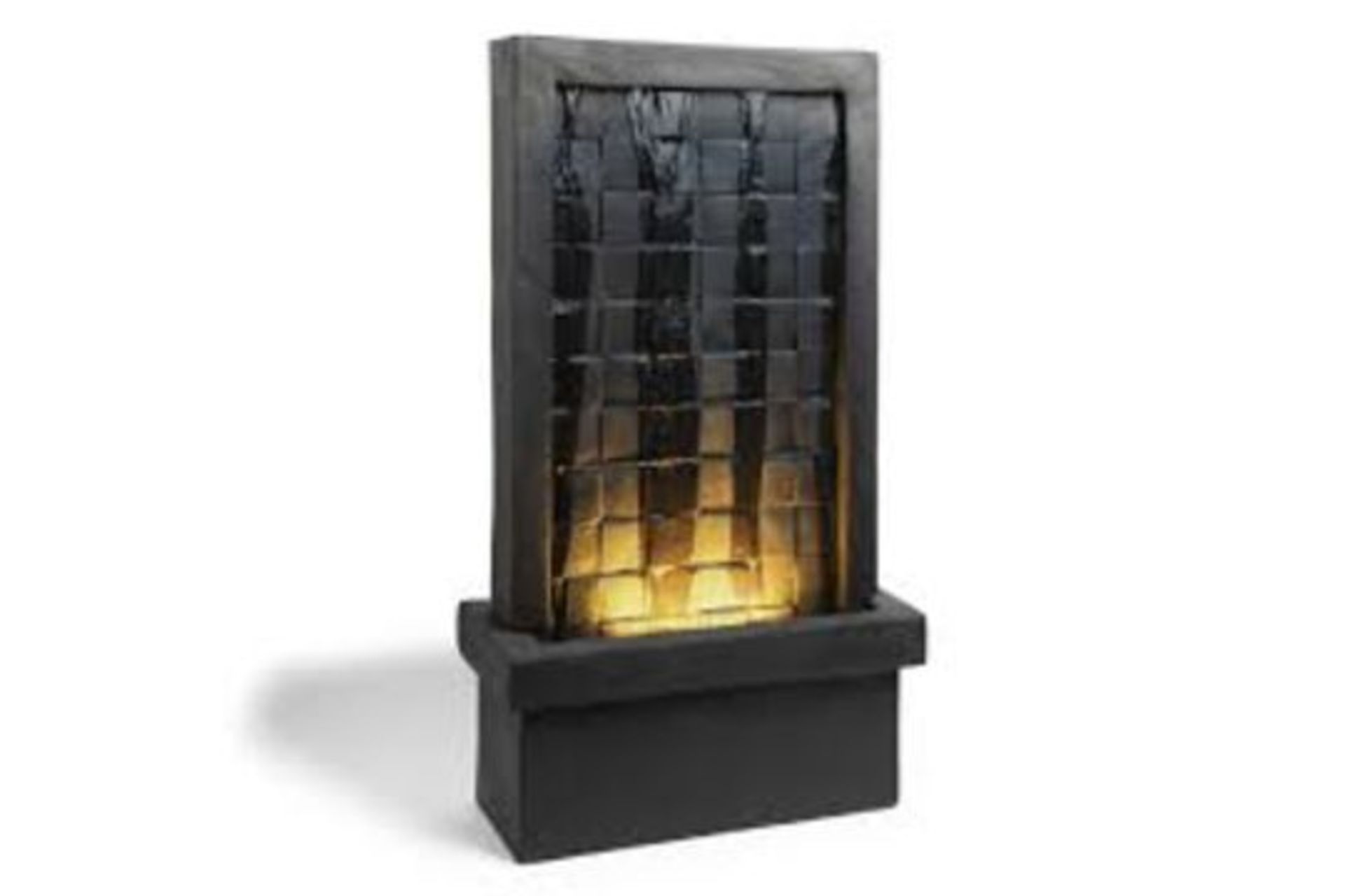 Trade Lot 5 x New & Boxed Tiled Waterfall Water Feature - Tall LED Wall Lit Cascading Water