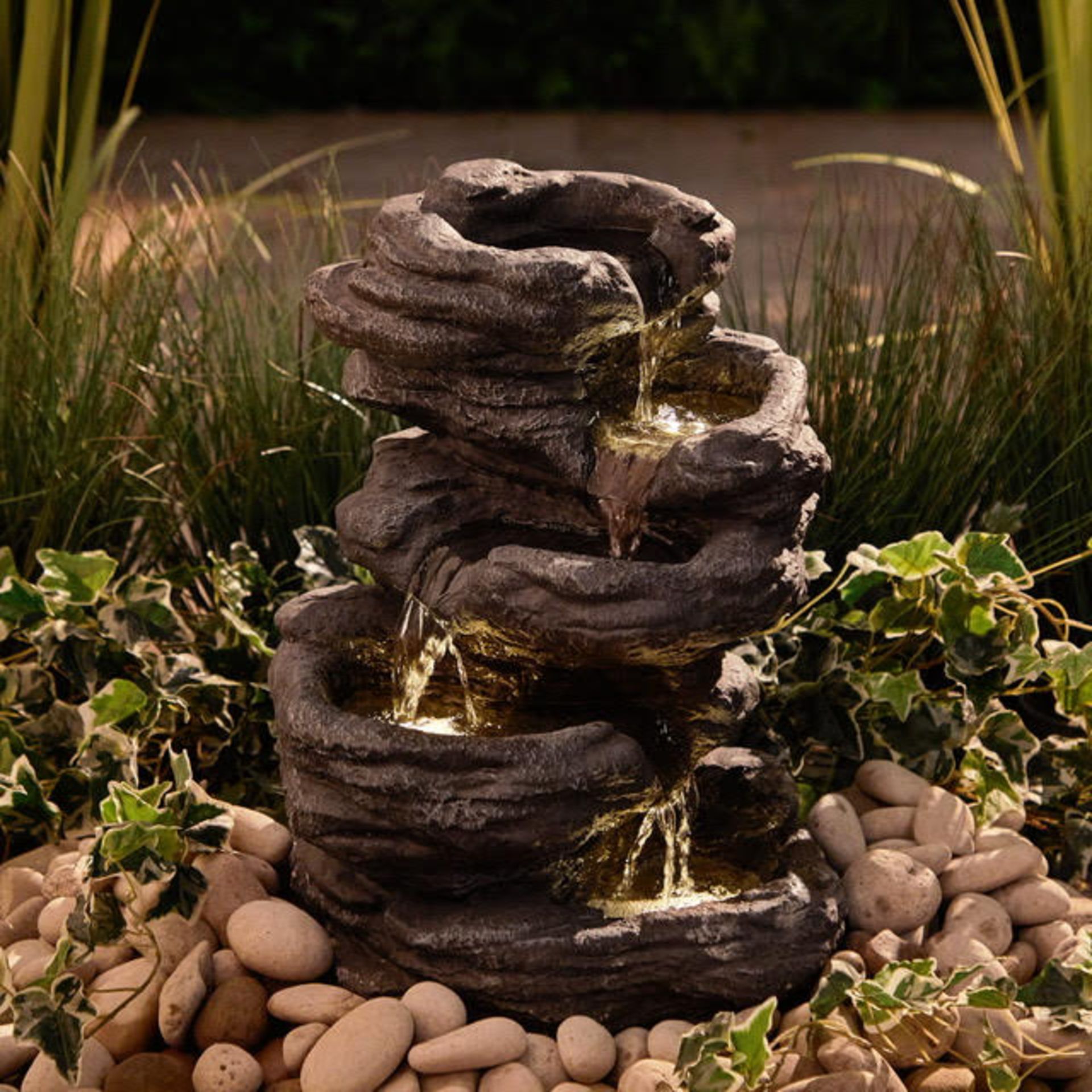 Trade Lot 5 x New & Boxed Garden 5-Tier Natural Rock Water Feature. RRP £239.99 (REF717). – Indoor/ - Image 2 of 4