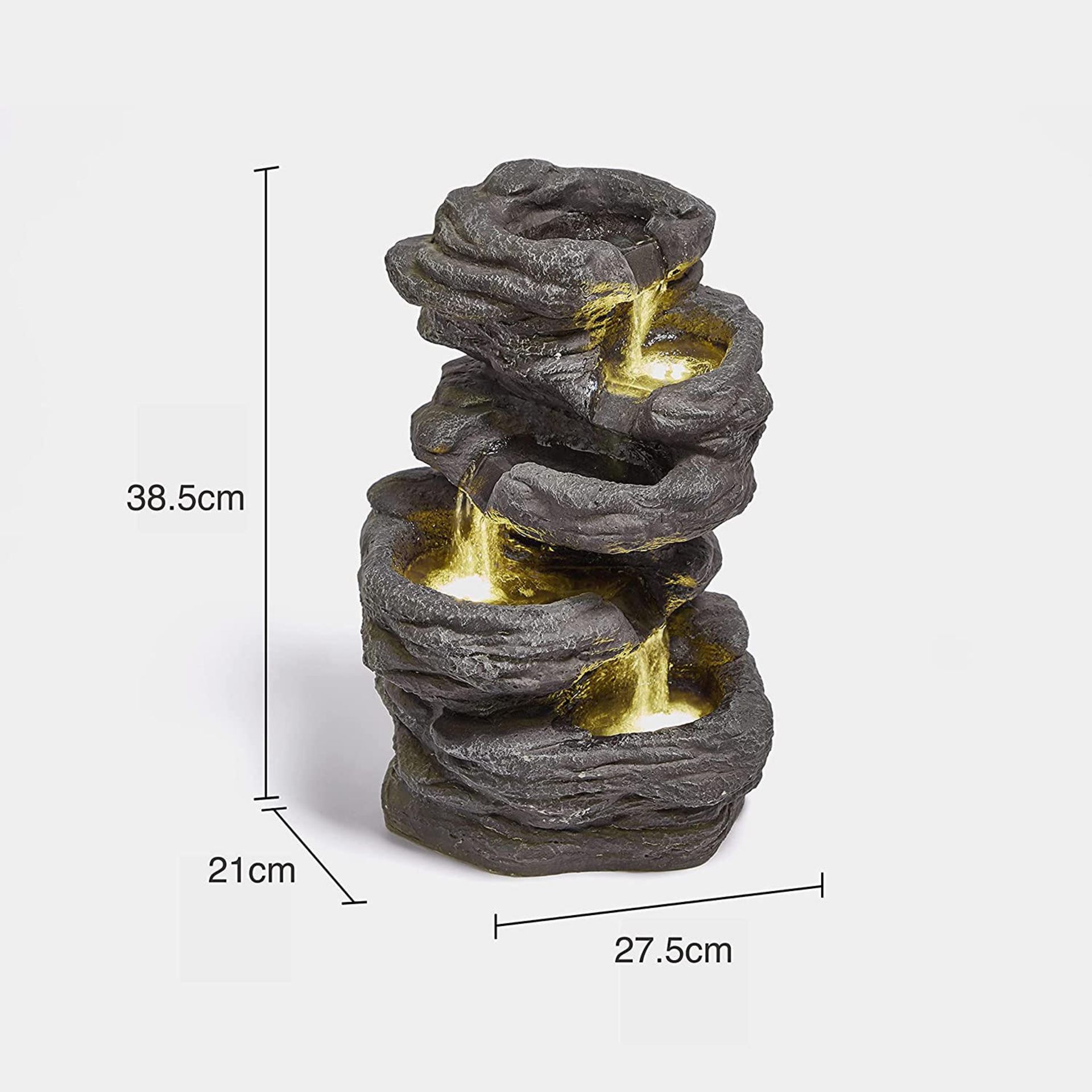 Trade Lot 5 x New & Boxed Garden 5-Tier Natural Rock Water Feature. RRP £239.99 (REF717). – Indoor/ - Image 3 of 4