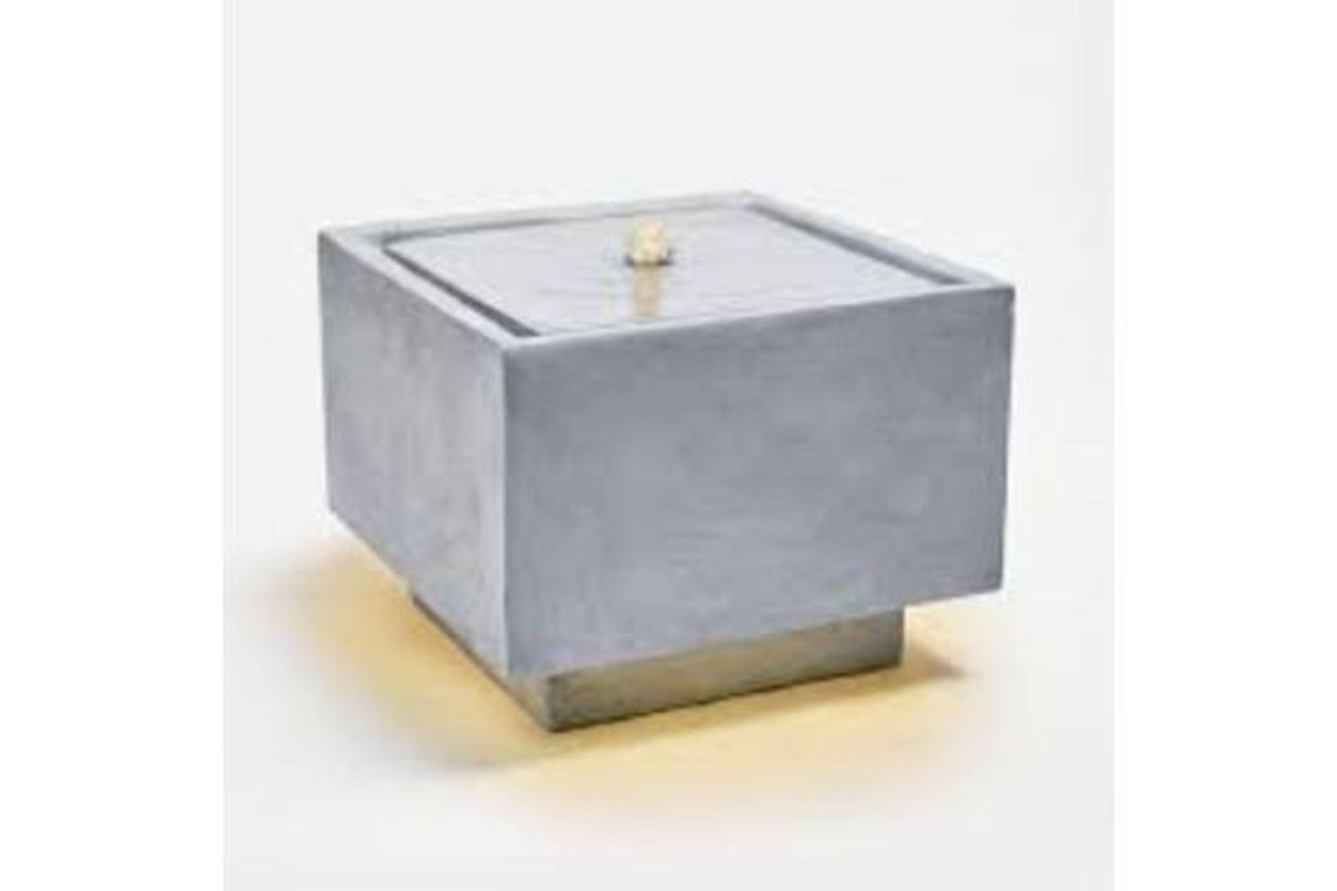 New & Boxed LED Grey Cube Water Feature. RRP £349.99. (REF718) Square Water Feature, Indoor/