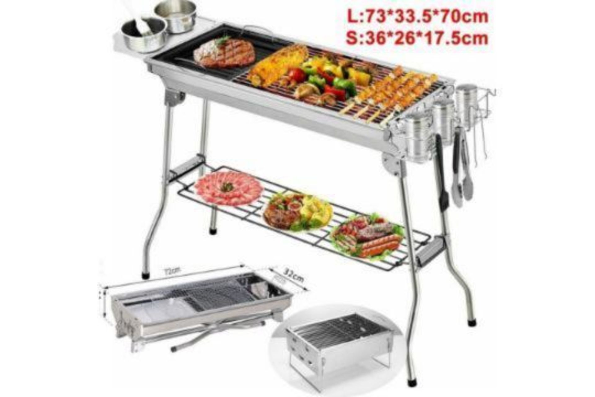 BRAND NEW LARGE BBQ GRILL WITH UNDER STORAGE SHELF RRP £220