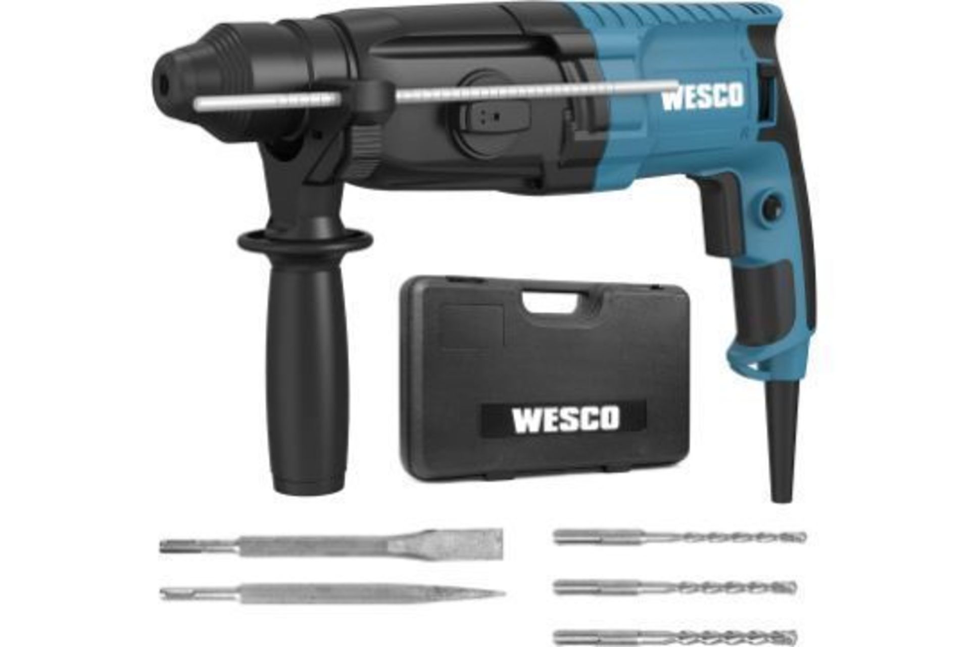 2 x NEW BOXED WESCO 800W SDS Plus Rotary Hammer Drill, 3 Modes in 1, 2.8J Impact Energy, Variable-