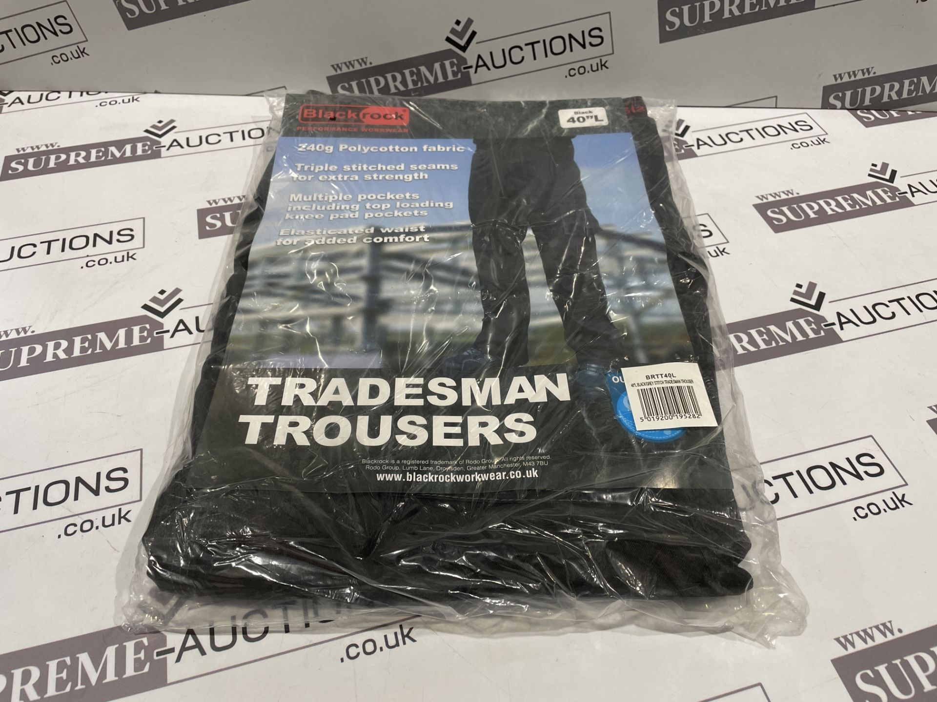 16 X BRAND NEW BLACKROCK 240G POLYCOTTON PROFESSIONAL TRADESMAN TROUSERS SIZE 40 S1RA