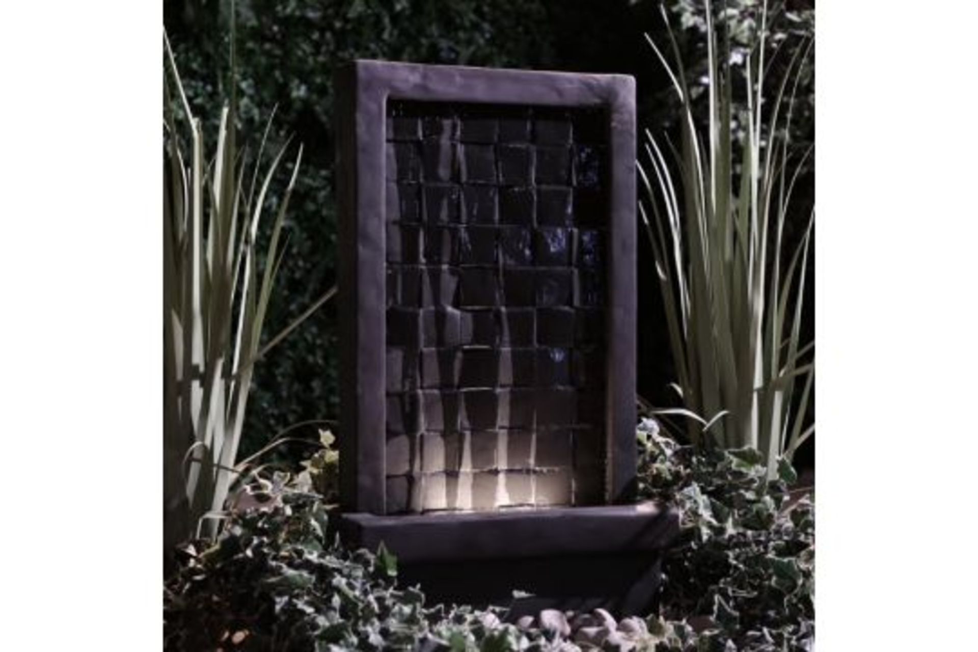 Trade Lot 8 x New & Boxed Tiled Waterfall Water Feature - Tall LED Wall Lit Cascading Water - Image 2 of 2