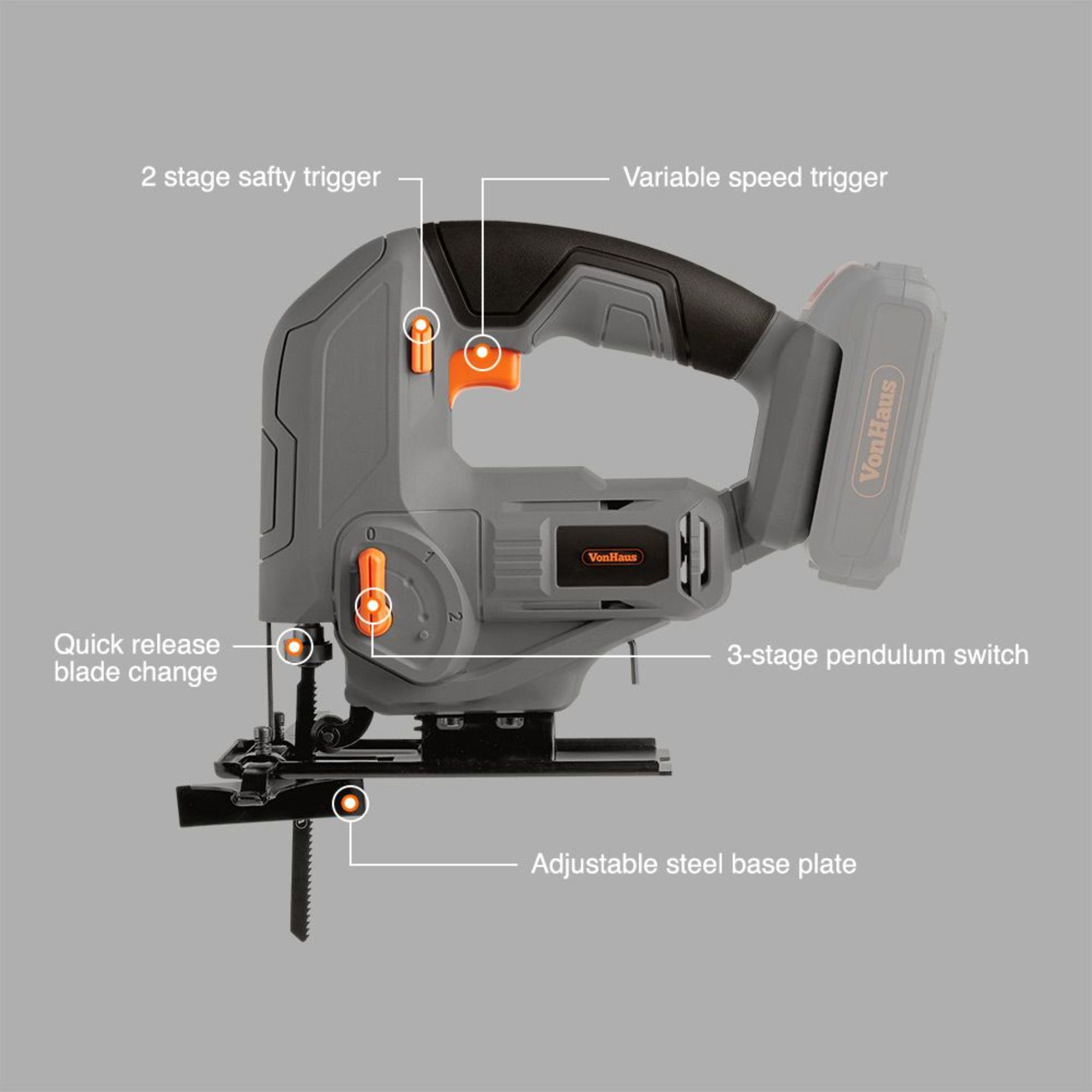 TRADE LOT 10 x New & Boxed E-Series 18V Cordless Jigsaw. (3500170). Dust extraction The dust - Image 3 of 3