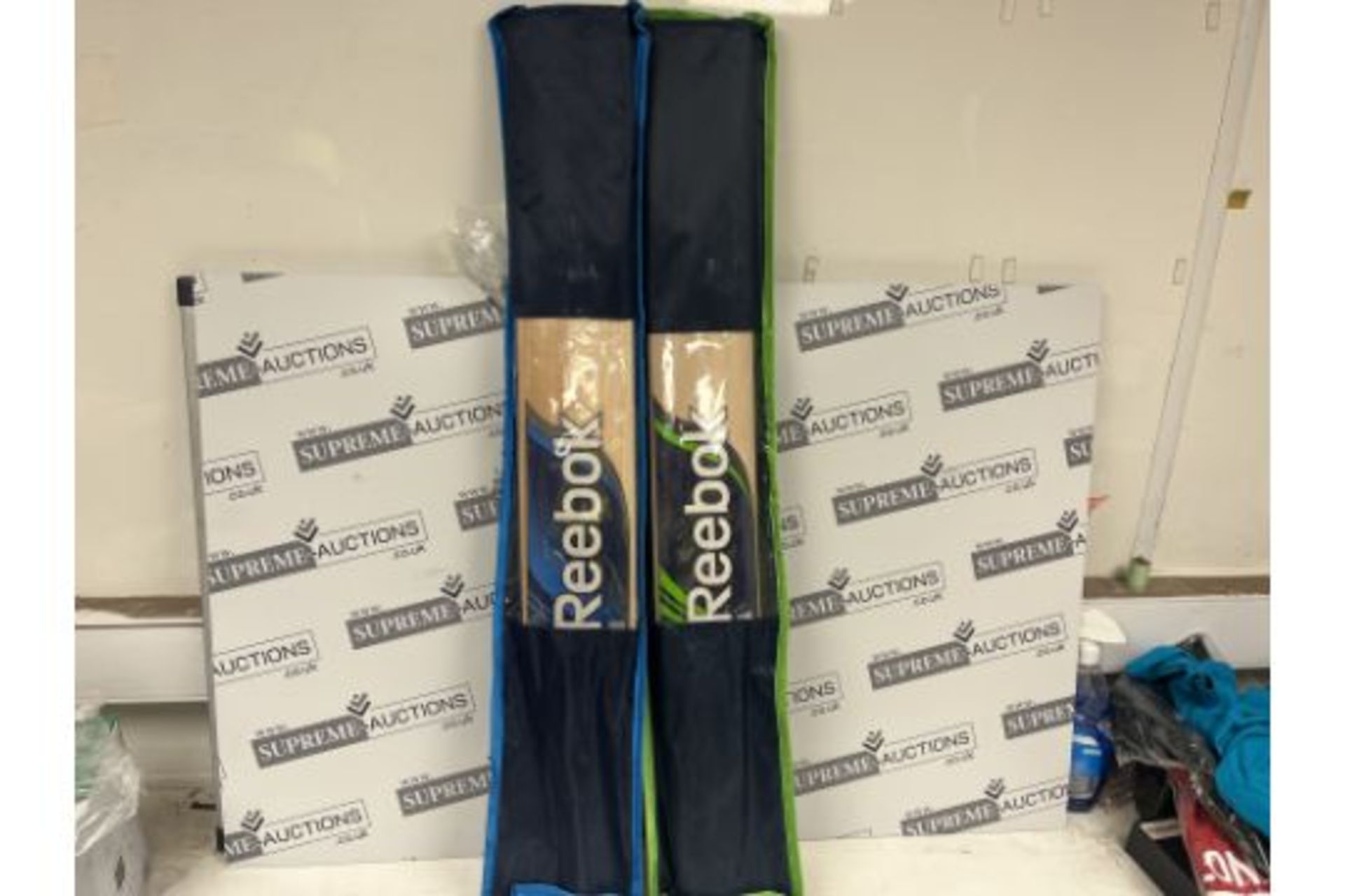 2 X BRAND NEW SHIRT HANDLE REEBOK PROFESSIONAL CRICKET BATS WITH COVERS AM7