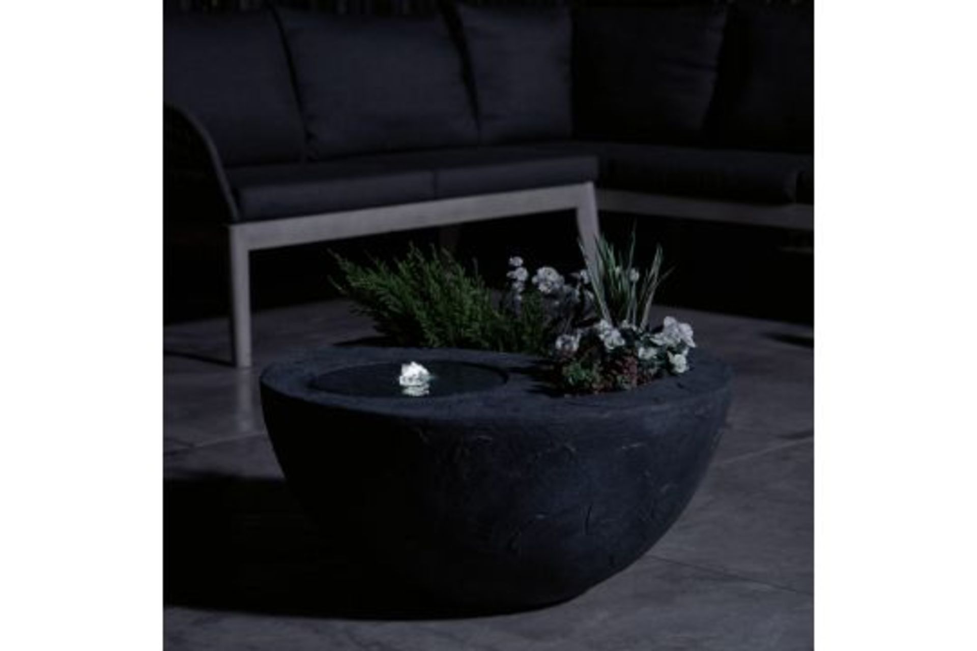 New & Boxed Dual Water Feature and Planter - Garden Bowl Design Planter, Indoor/Outdoor LED Lights - Image 3 of 4