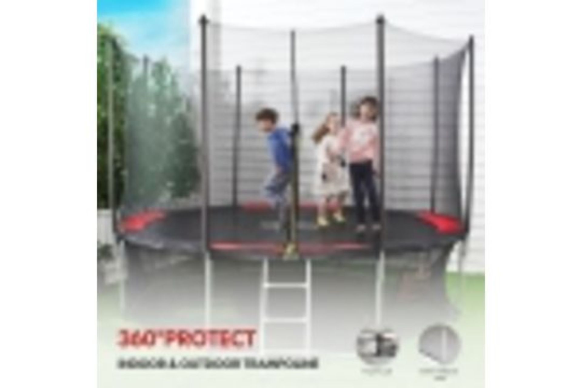 BRAND NEW Trampoline for Kid 12FT Large Outdoor Trampolines with Under Enclosed Safety Net &