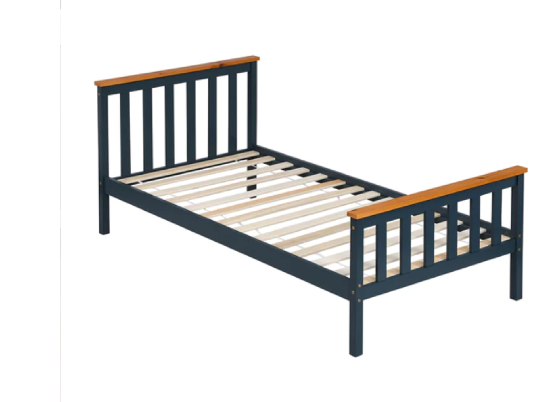 Marta Solid Wooden Shaker Style Bed in White & Oak Size Double. - SR6. Our Marta bed frame