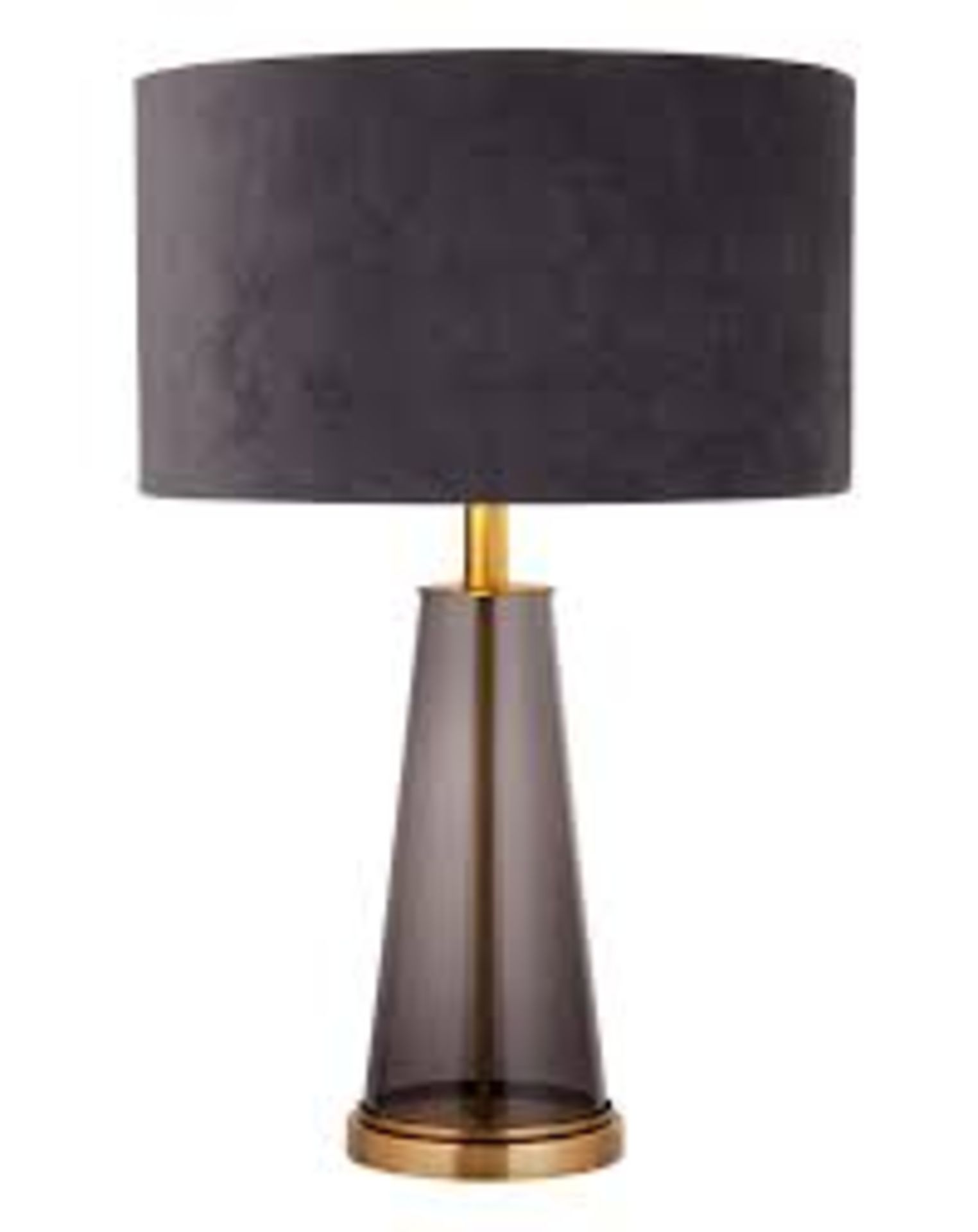 Smoke Glass Table Lamp. - SR4. Crafted into a traditional bulb shaped base, this table lamp is