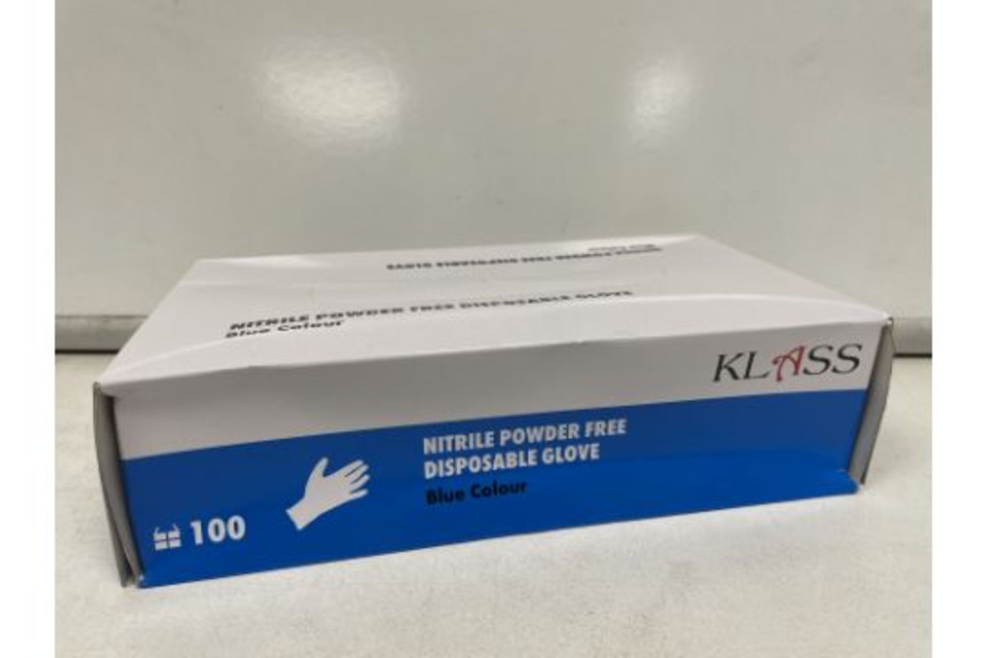 TRADE LOT 100 X NEW BOXES OF 100 KLASS BLUE MARINE NITRILE POWDER FREE DISPOSABLE GLOVES. SIZE: