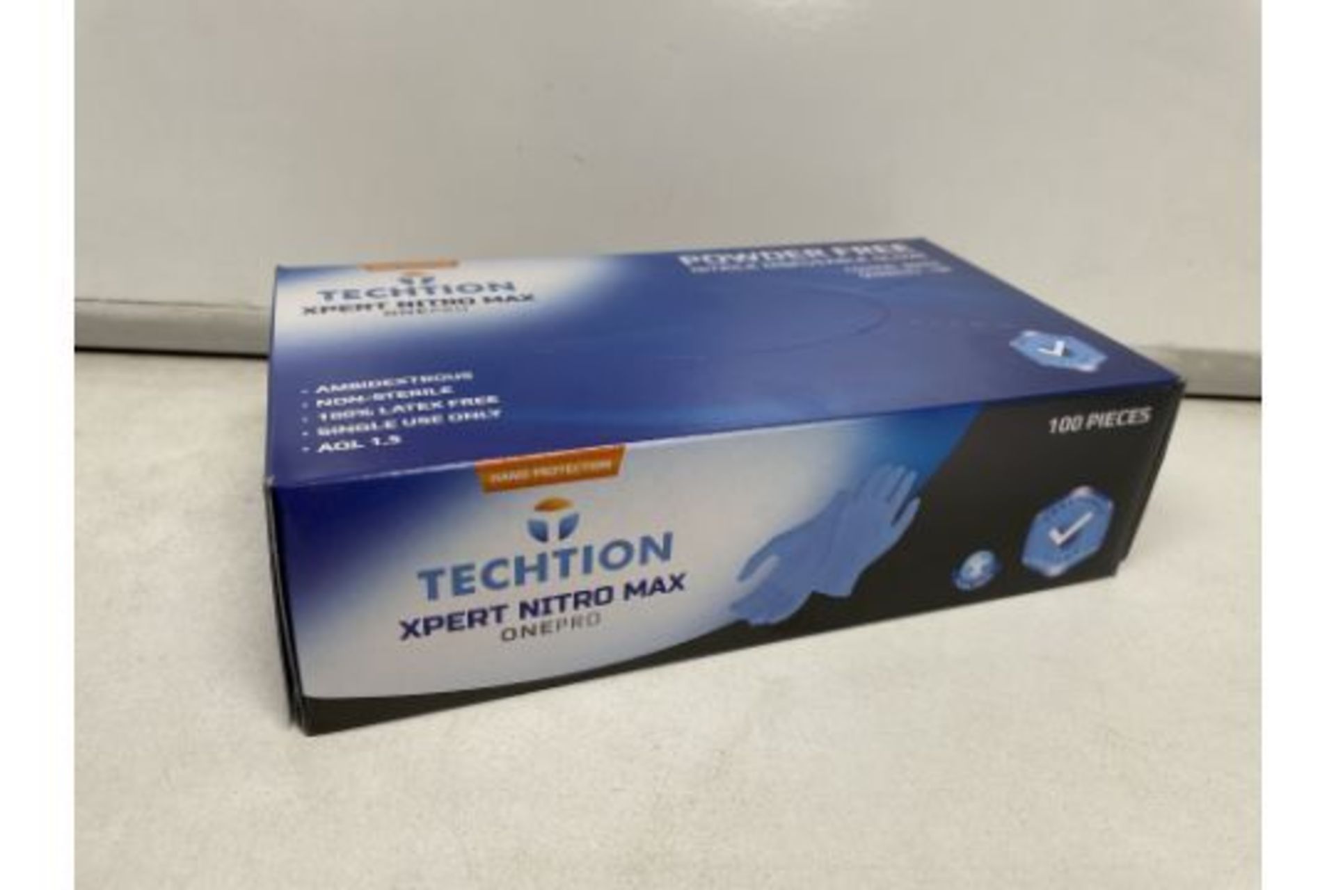 TRADE LOT 100 X NEW BOXES OF 100 TECHTION XPERT NITRO MAX. ONE PRO. POWDER FREE NITRIL DISPOSABLE - Image 2 of 2