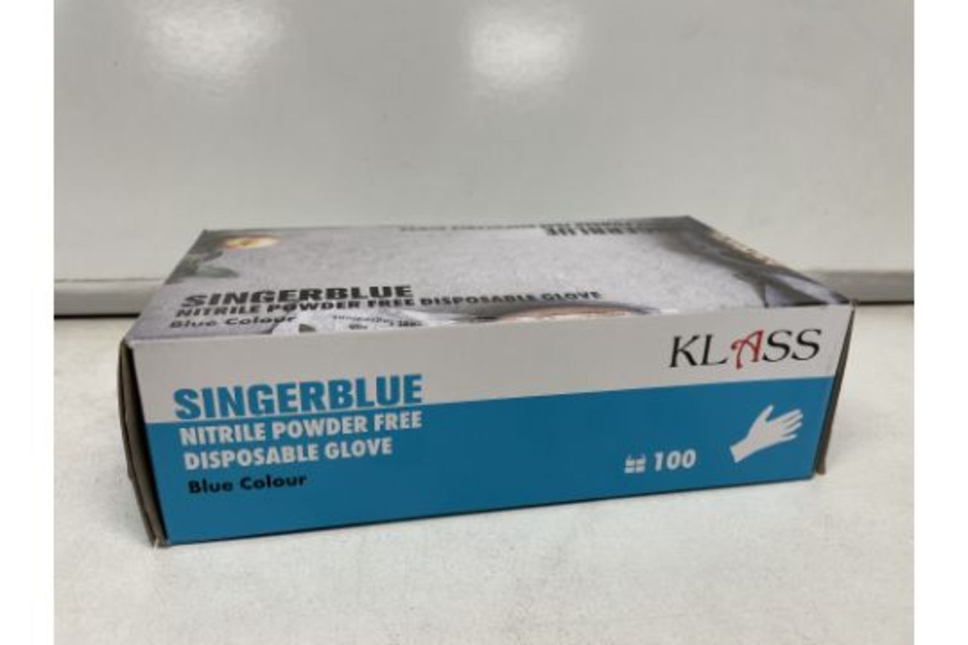 TRADE LOT 100 X NEW BOXES OF 100 KLASS SINGERBLUE NITRILE POWDER FREE DISPOSABLE GLOVES. SIZE: - Image 2 of 2