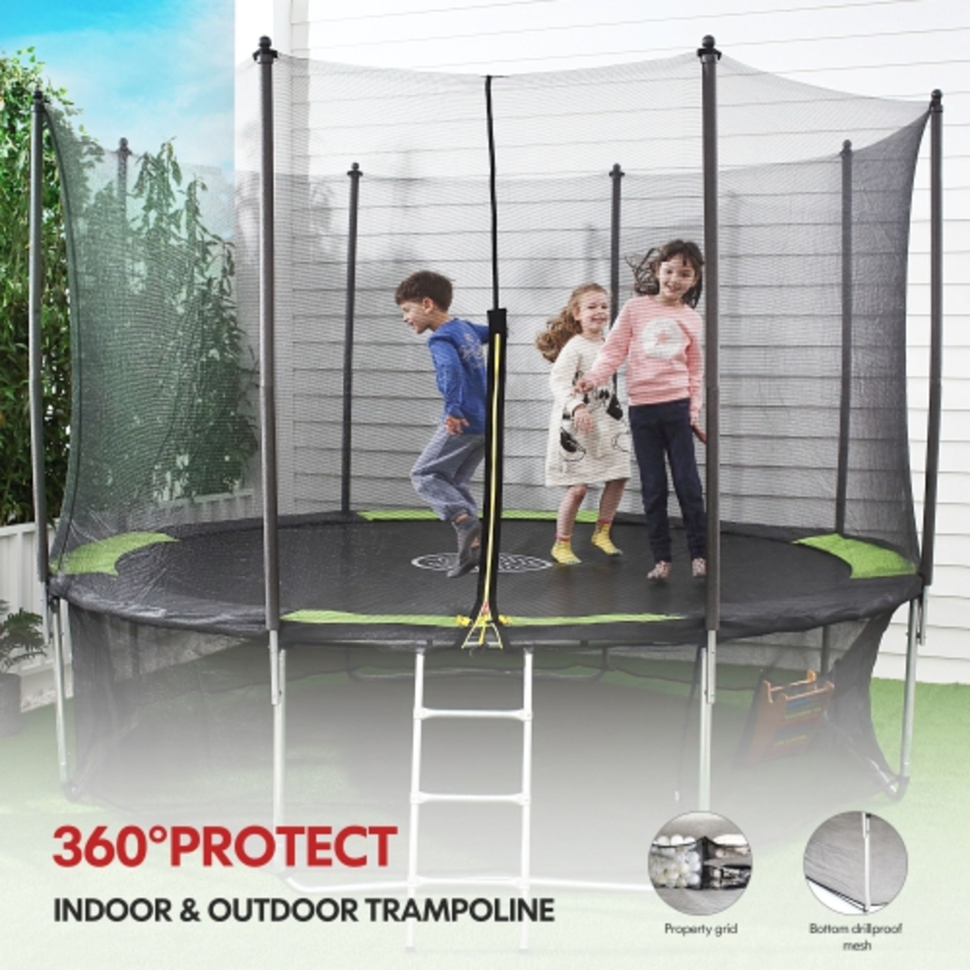 BRAND NEW Outdoor Trampoline with Safety Enclosure Net and Ladder - 12 Ft Backyard Trampolines for - Image 5 of 5