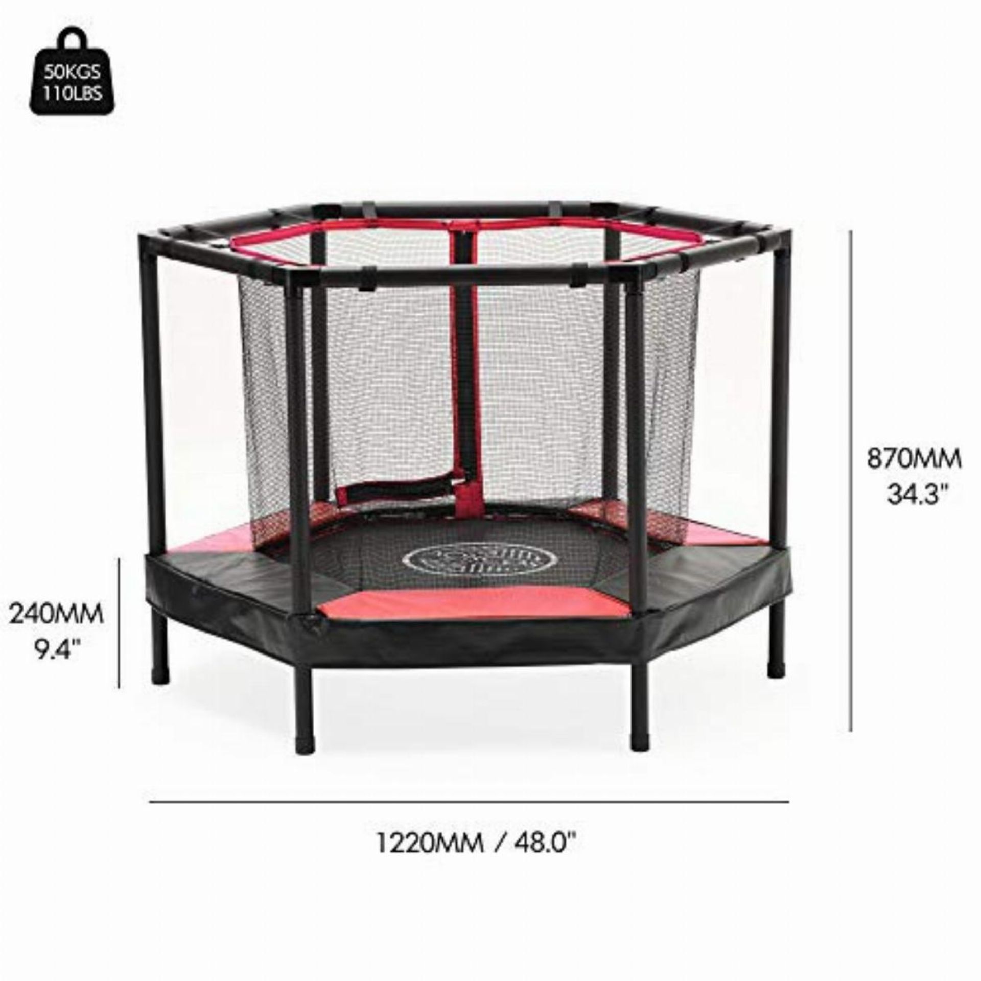 Brand new Kids Trampoline 4Ft Mini Trampolines with Enclosure Net and Safety Pad - Small Toddler - Image 2 of 2