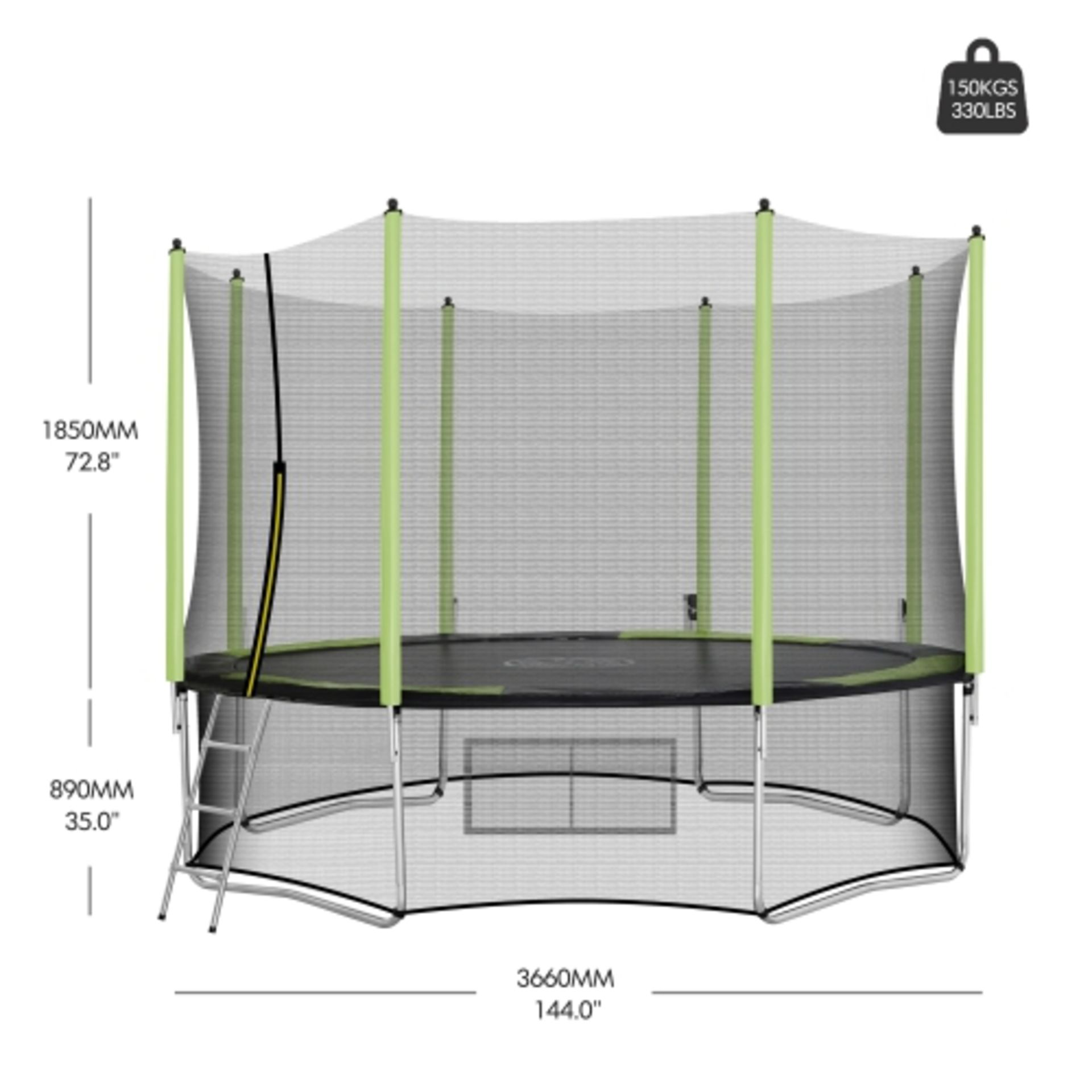 BRAND NEW Outdoor Trampoline with Safety Enclosure Net and Ladder - 12 Ft Backyard Trampolines for