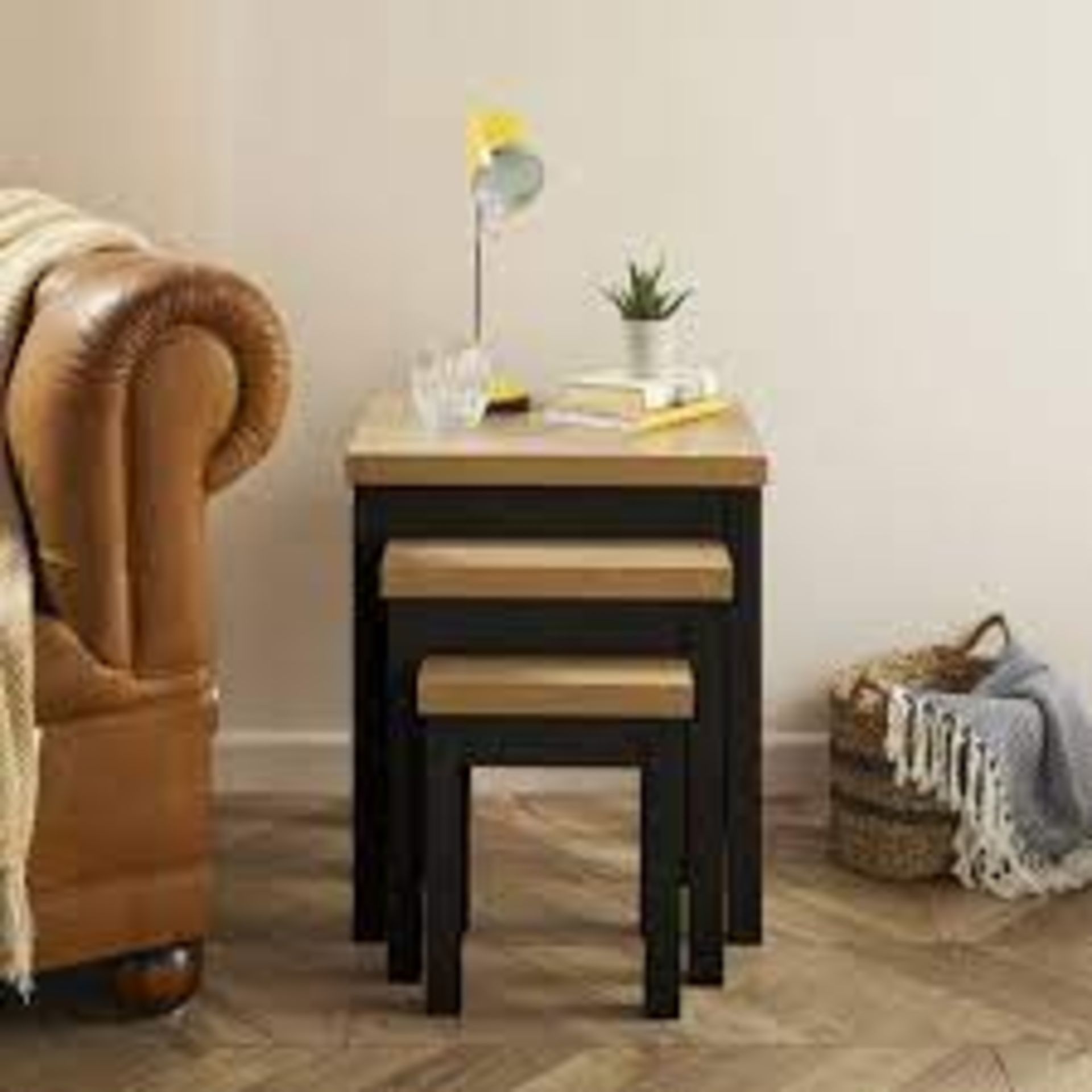 Lilsbury Black Nest of Tables - SR3. Update your living spaces by adding storage with the Lilsbury
