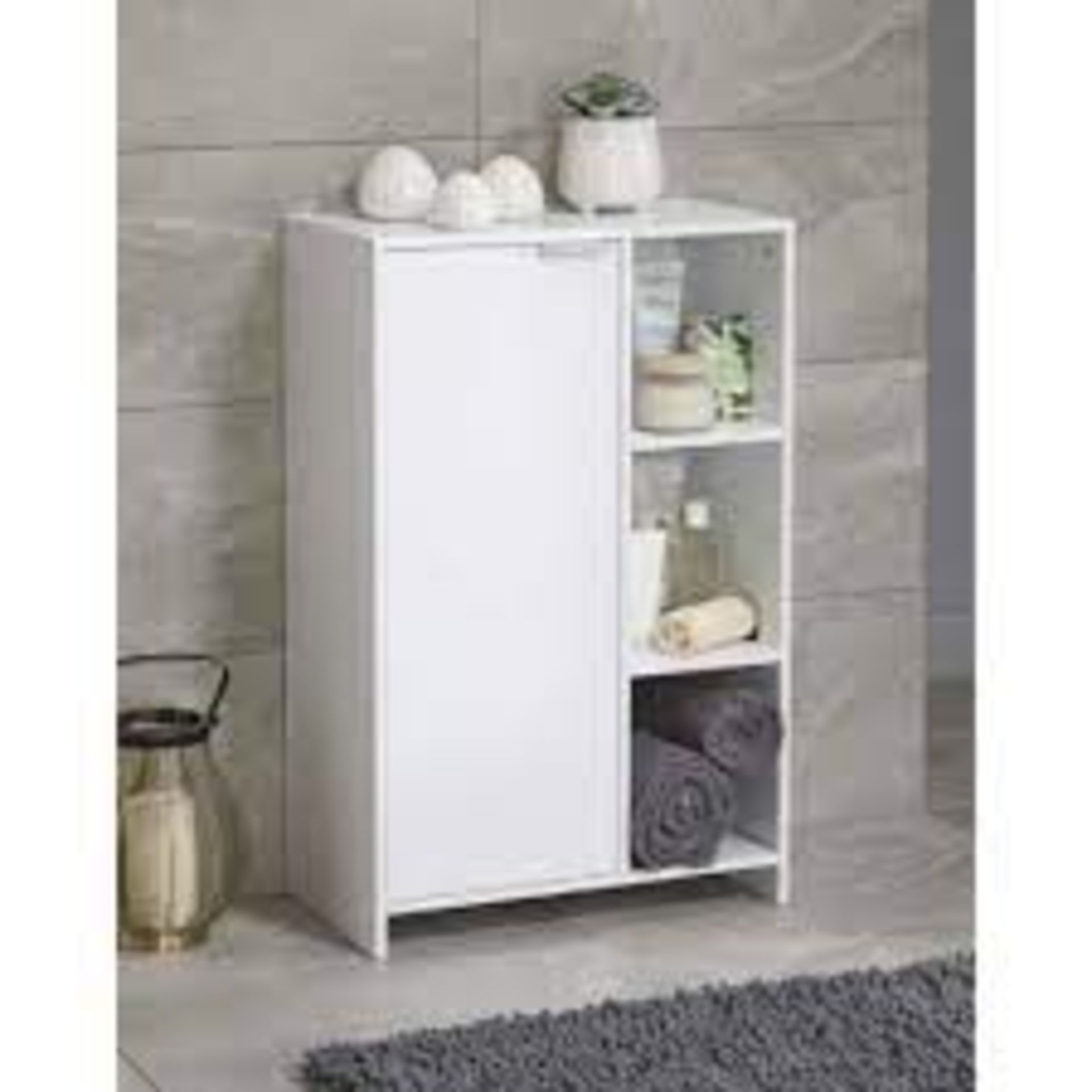 Lambeth White Bathroom Console Storage Table. - SR3. Store away your loo rolls in style with this