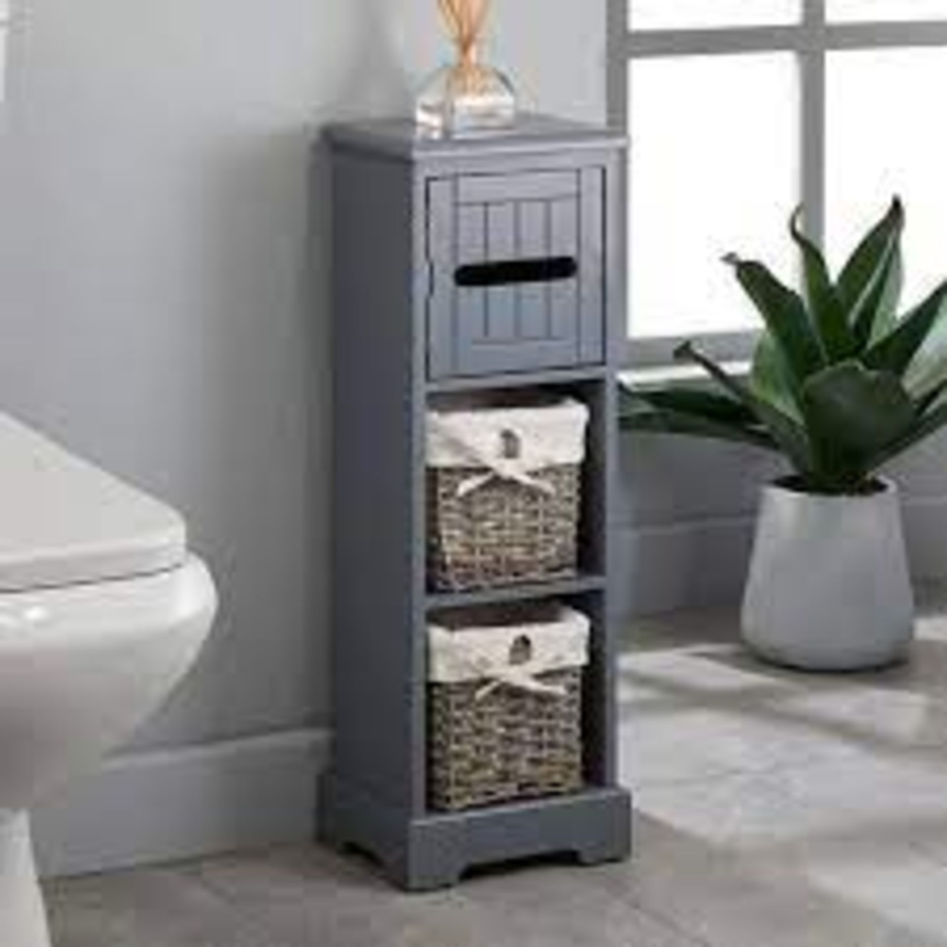 Ready Assembled Winchester Style Grey Toilet Roll Holder. - SR3.