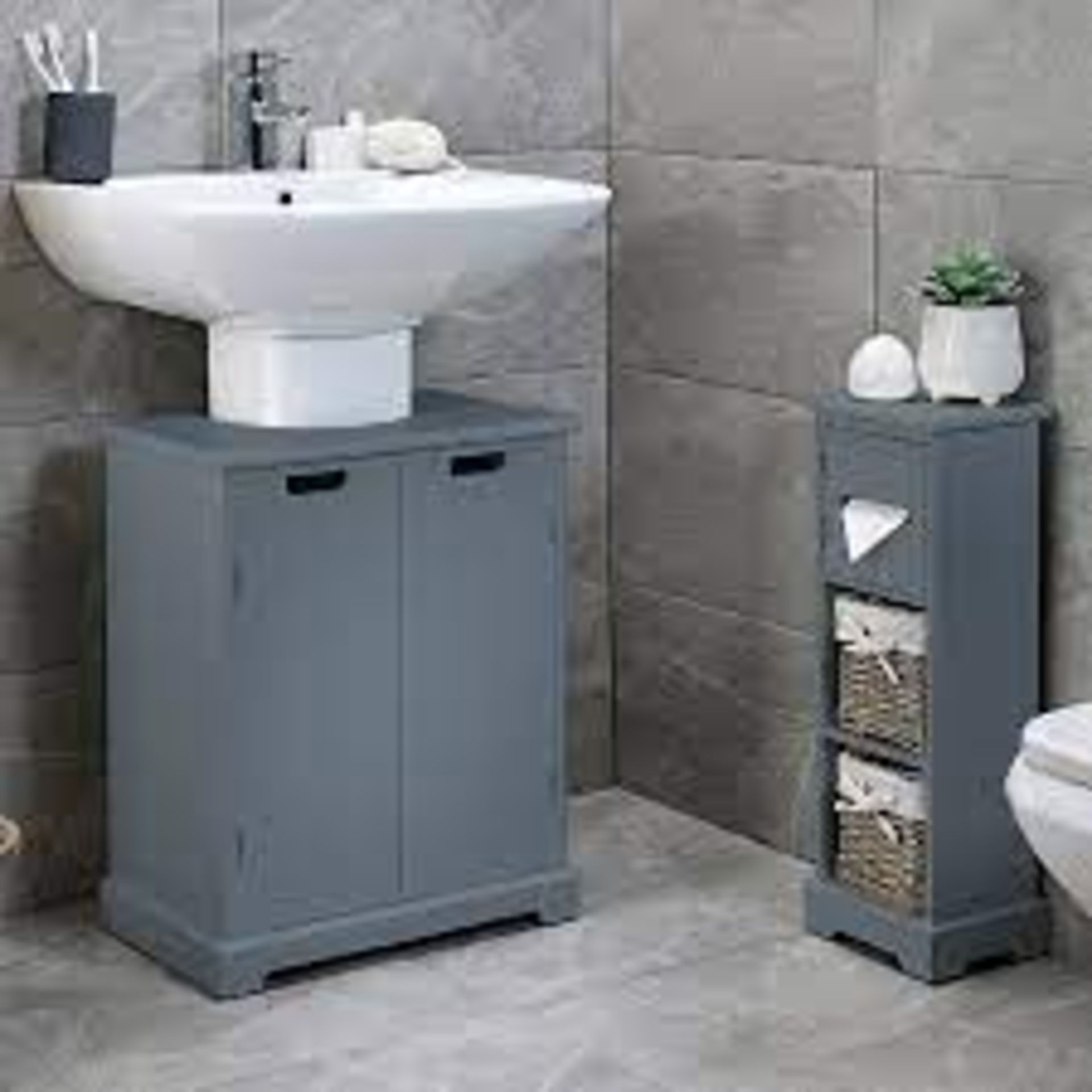 Ready Assembled Grey Winchester Under Sink Cabinet - SR3. Our Under-Sink Cabinet provides additional
