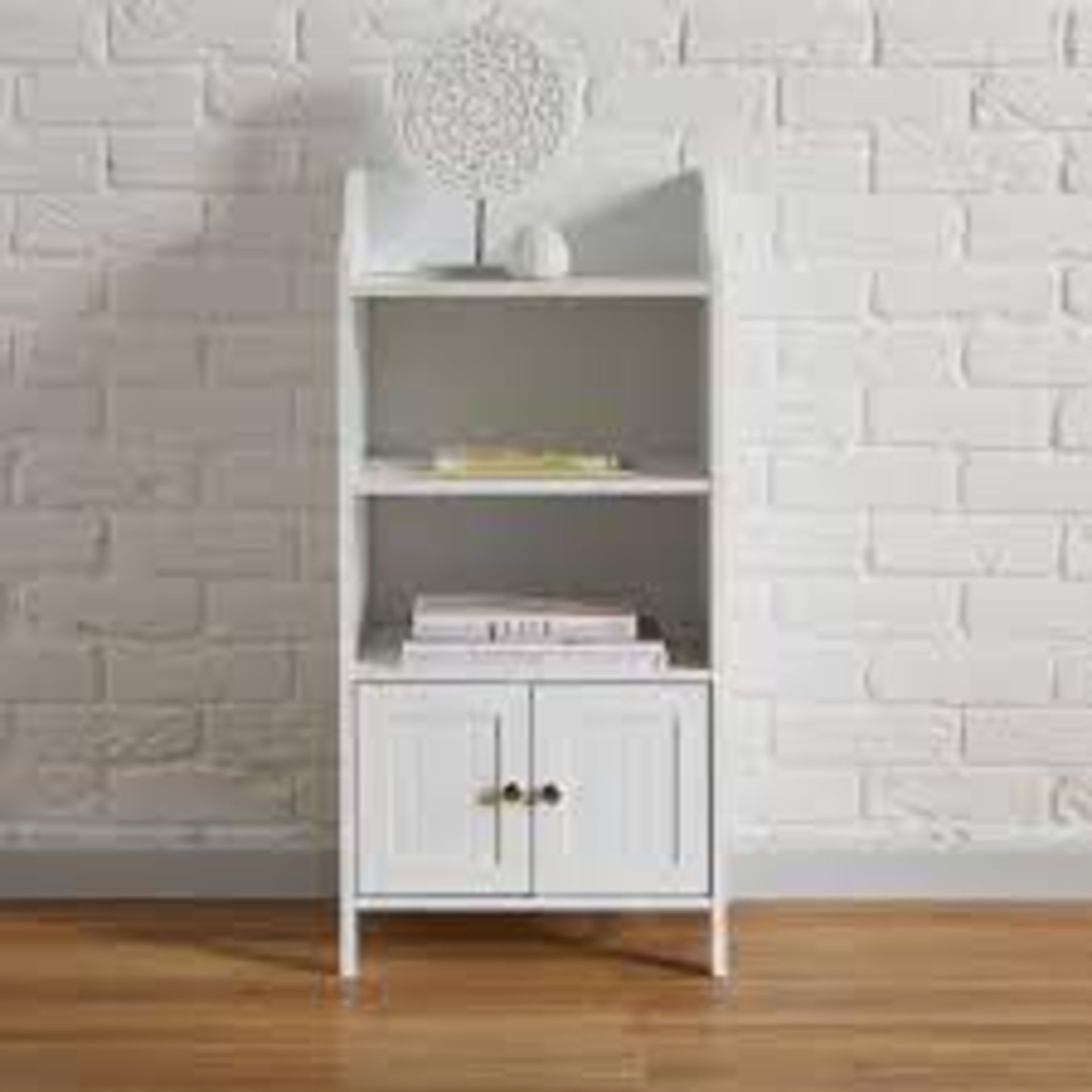 Ashby White Tongue & Groove Bathroom Storage Cabinet. - SR3.