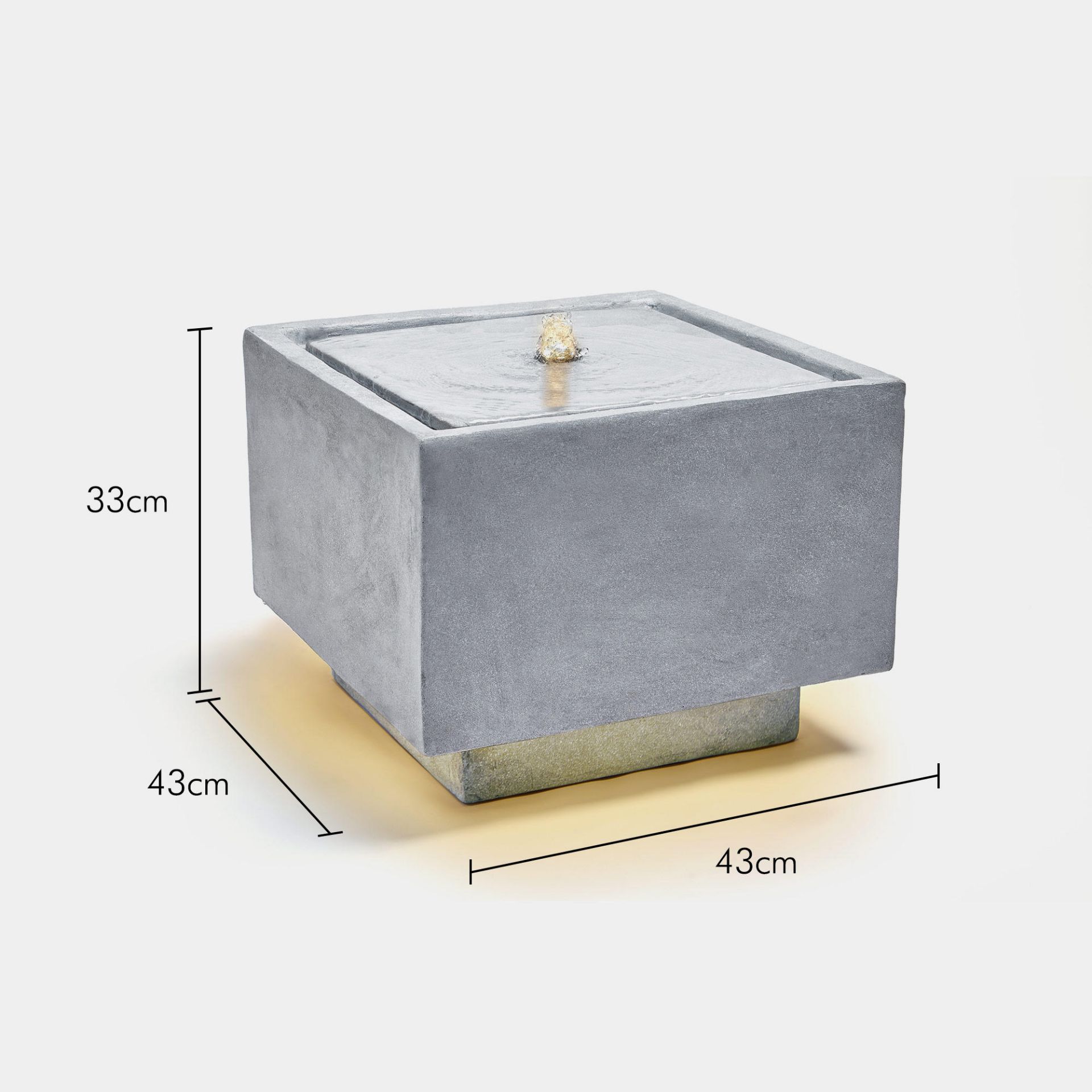 New & Boxed LED Grey Cube Water Feature. RRP £349.99. (REF718) Square Water Feature, Indoor/ - Image 3 of 5