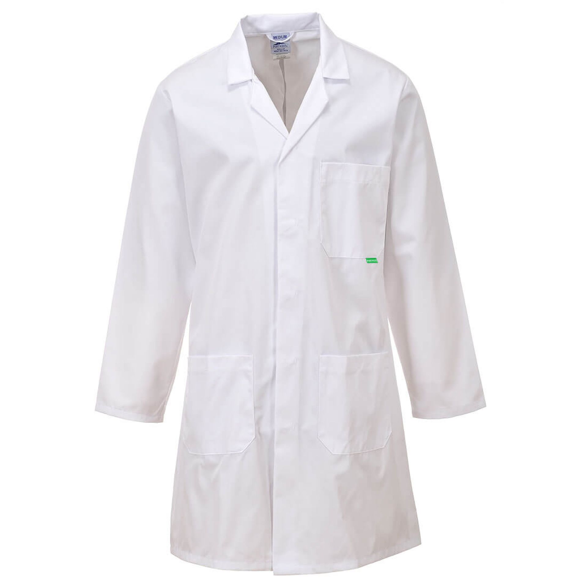 5x BRAND NEW PORTWEST Anti-Microbial Lab Coat WHITE SIZE XXXL. RRP £20 Each. (PW). (M852WHRXXXL).