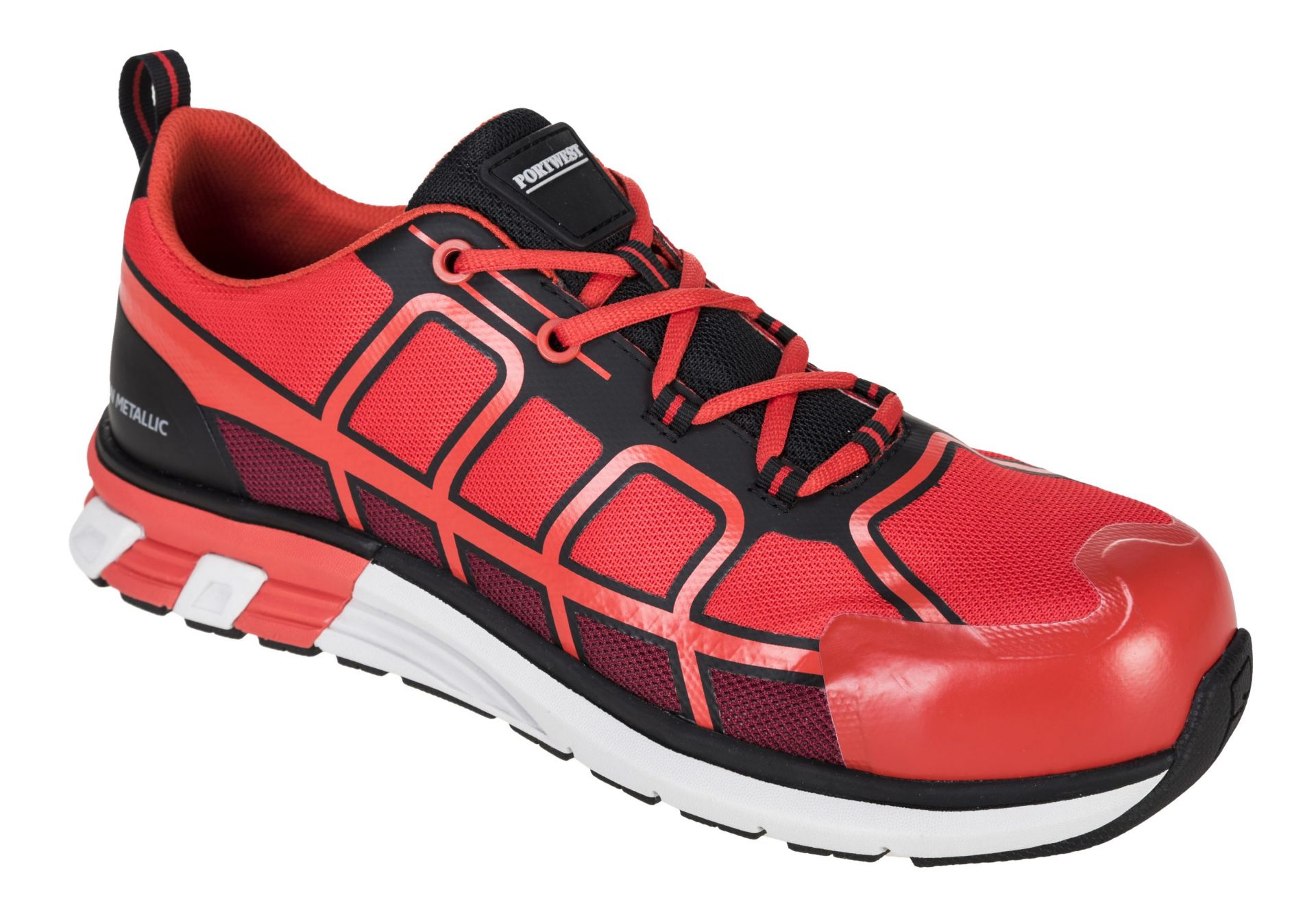 BRAND NEW PORTWEST FT17 OlymFlex Barcelona SBP AE Trainer RED/BLACK SIZE 8. RRP £45. (PW). (