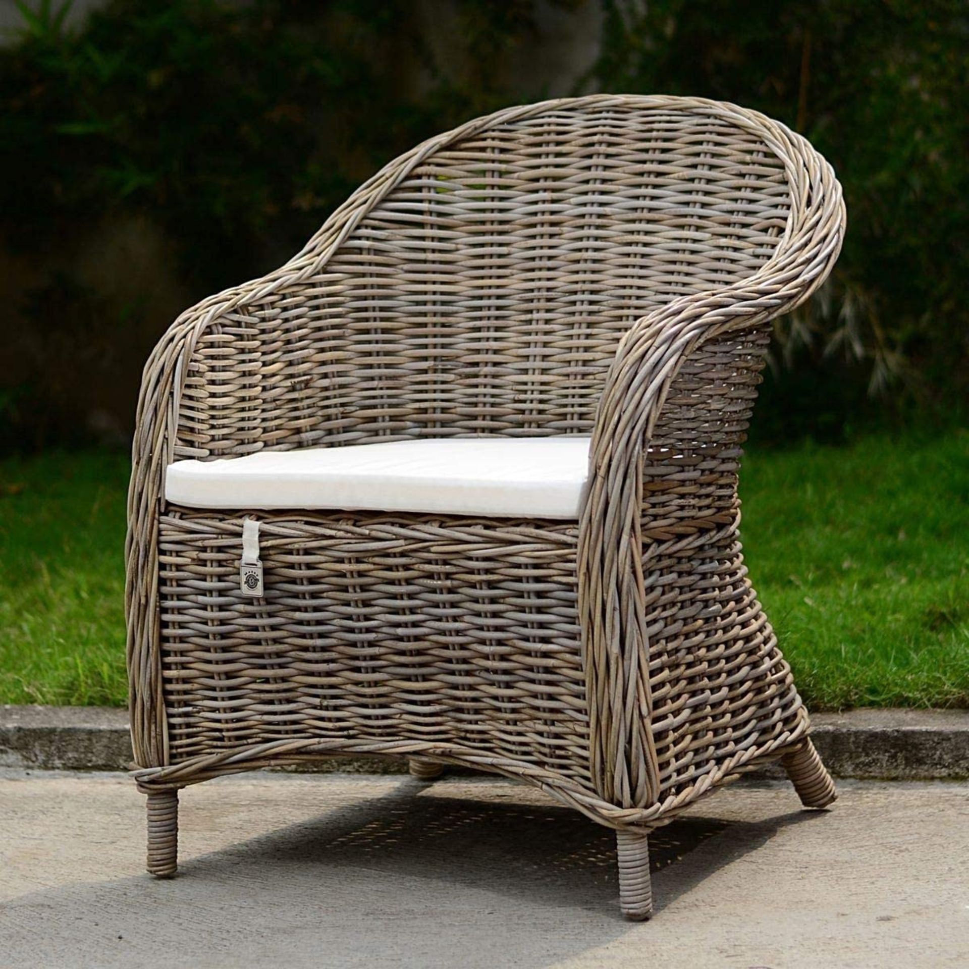 NEW & BOXED 2x Maine Furniture Co. Kubu Rattan Armchair with Cushion. (SR5). (SKU: M500156). STRONG, - Image 4 of 5