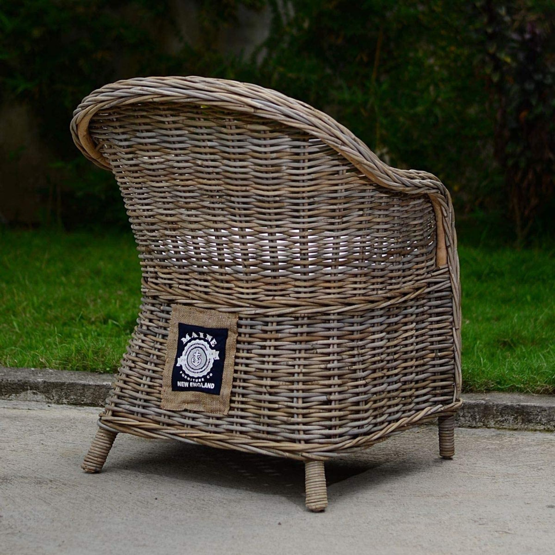 NEW & BOXED 2x Maine Furniture Co. Kubu Rattan Armchair with Cushion. (SR5). (SKU: M500156). STRONG, - Image 3 of 6