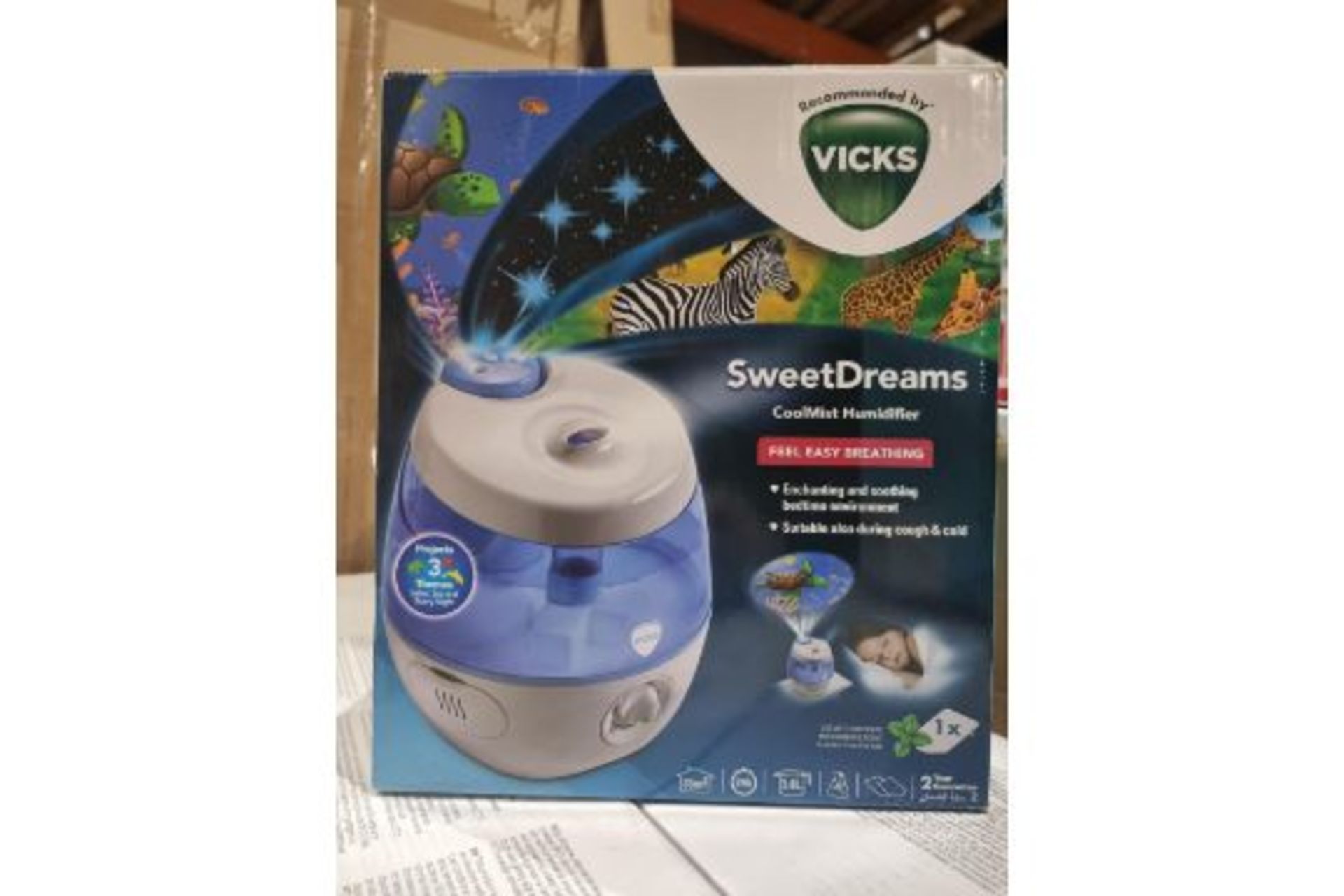 3 X Vicks VUL575 SweetDreams Cool Mist Ultrasonic Humidifier. The Vicks Sweet Dreams Humidifier is
