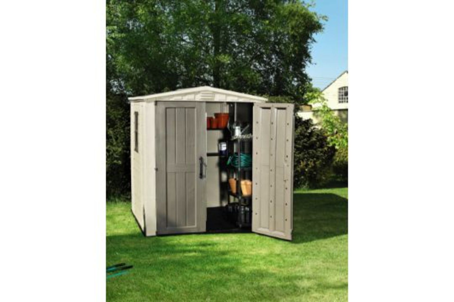 New Keter Factor Garden Plastic Shed. Dimensions: 178 x 195.5 x 208cm (approx.) Material: Resin, - Image 2 of 7