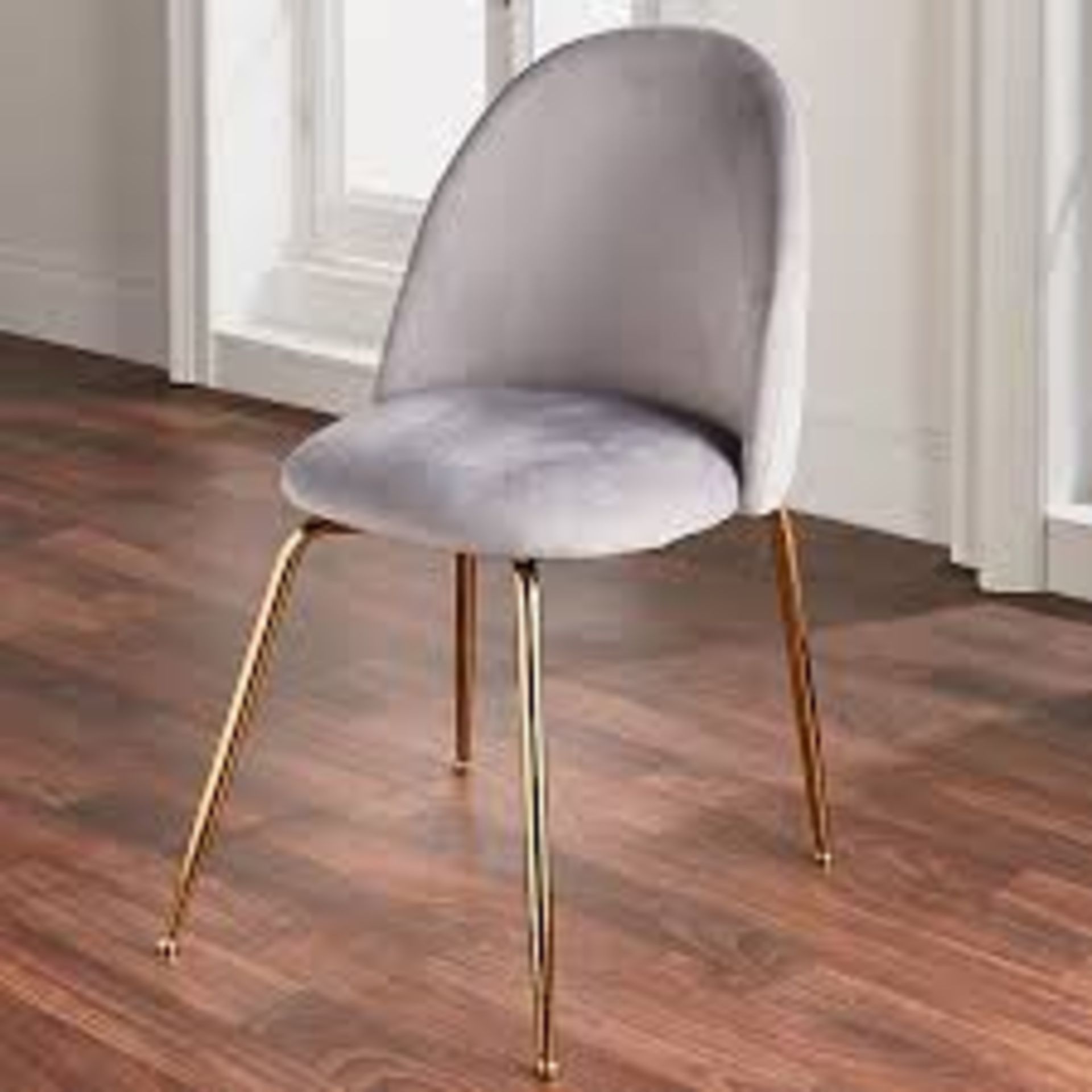 3 X Brand New Velvet Dining Chairs - Gold Legs (set of 2) rrp £480 per set