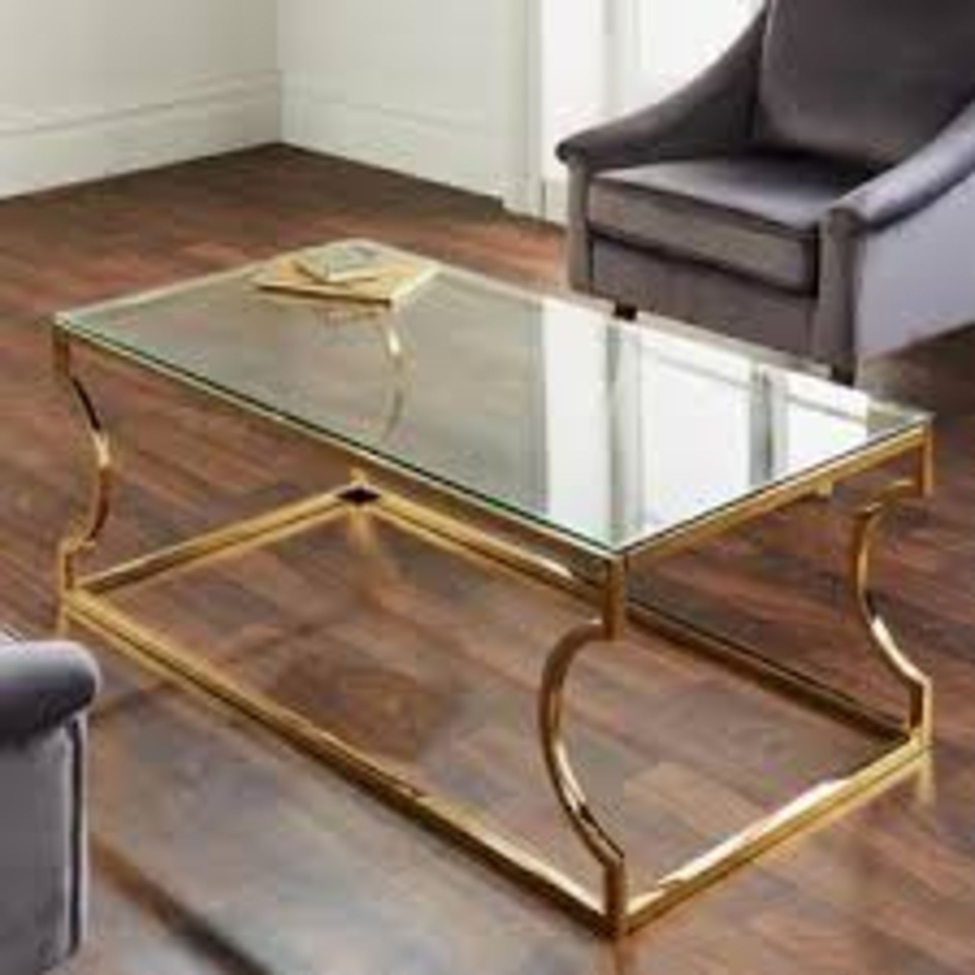 Brand New Rome Gold Plated Coffee Table 120x60x45cm RRP £480