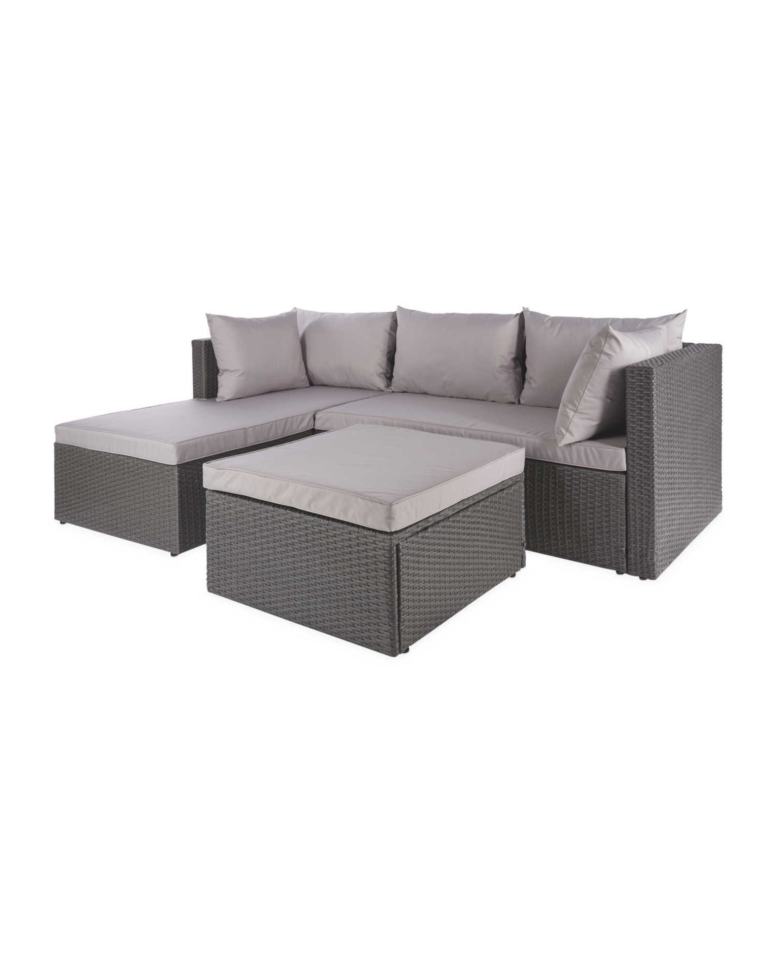 New & Boxed Luxury Grey & Anthracite Corner Sofa Set. Soak in the sun and feel that summer breeze - Image 4 of 4