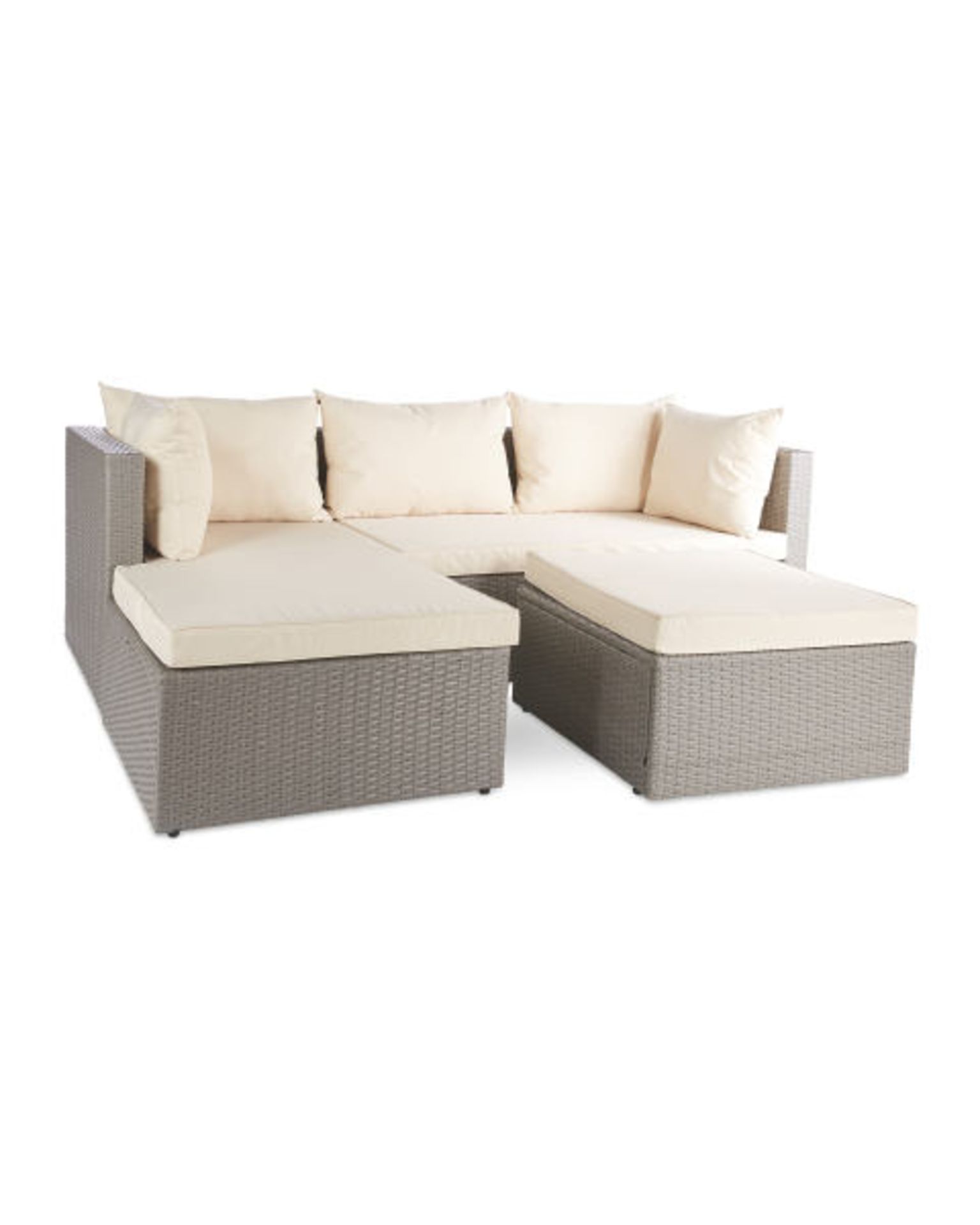 New & Boxed Luxury Grey & Cream Corner Sofa Set. Soak in the sun and feel that summer breeze while - Image 3 of 4
