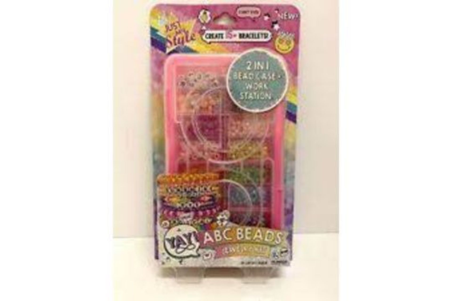 36 X NEW PACKAGED JUST MY STYLE 2 IN 1 BEAD CASE WORK STATION. ABC BEADS JEWELRY KIT. (ROW15RACK)