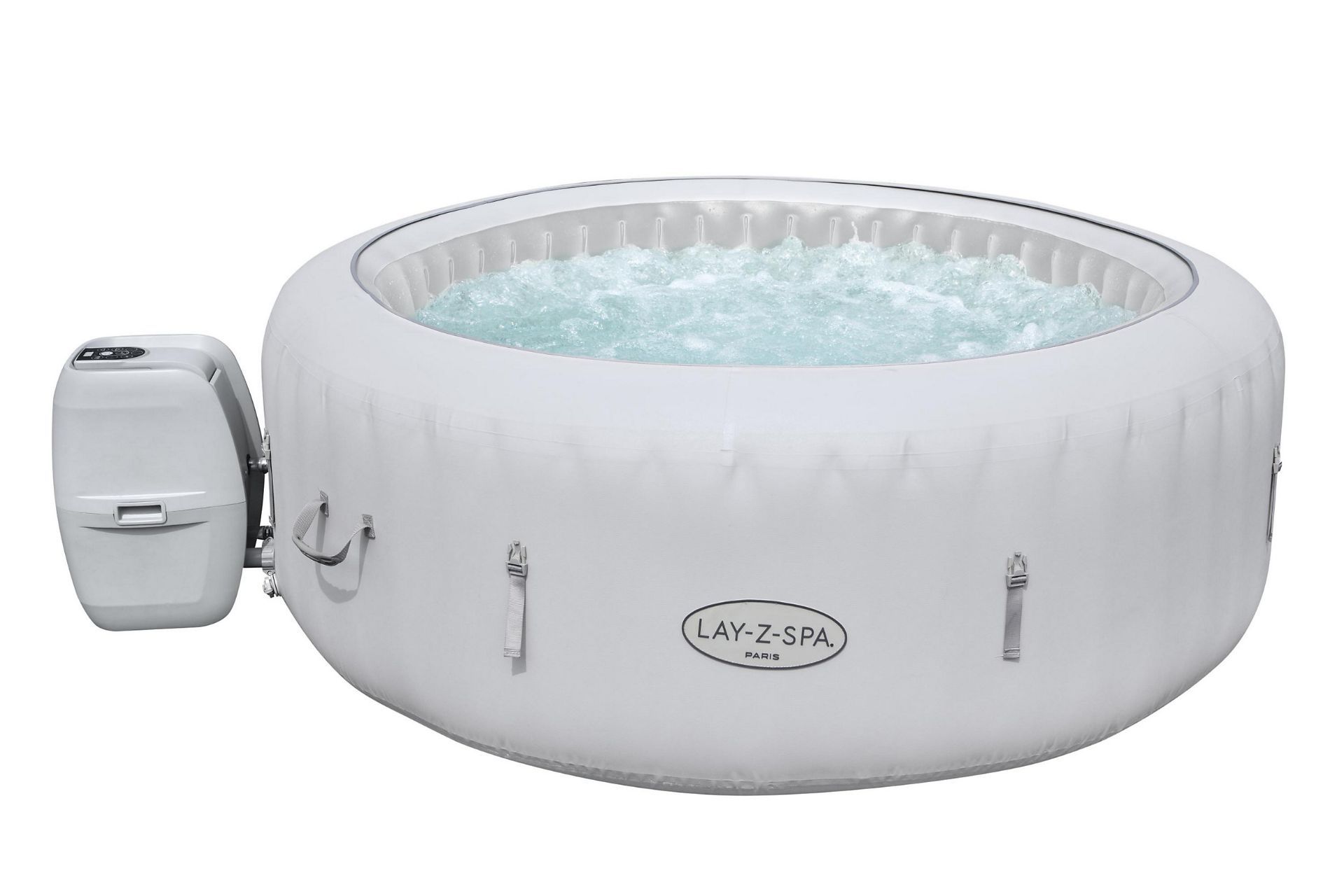 NEW & Boxed LAY-Z-SPA 6 Person PARIS AIRJET. The spacious Paris AirJet™ is all about the lights. The