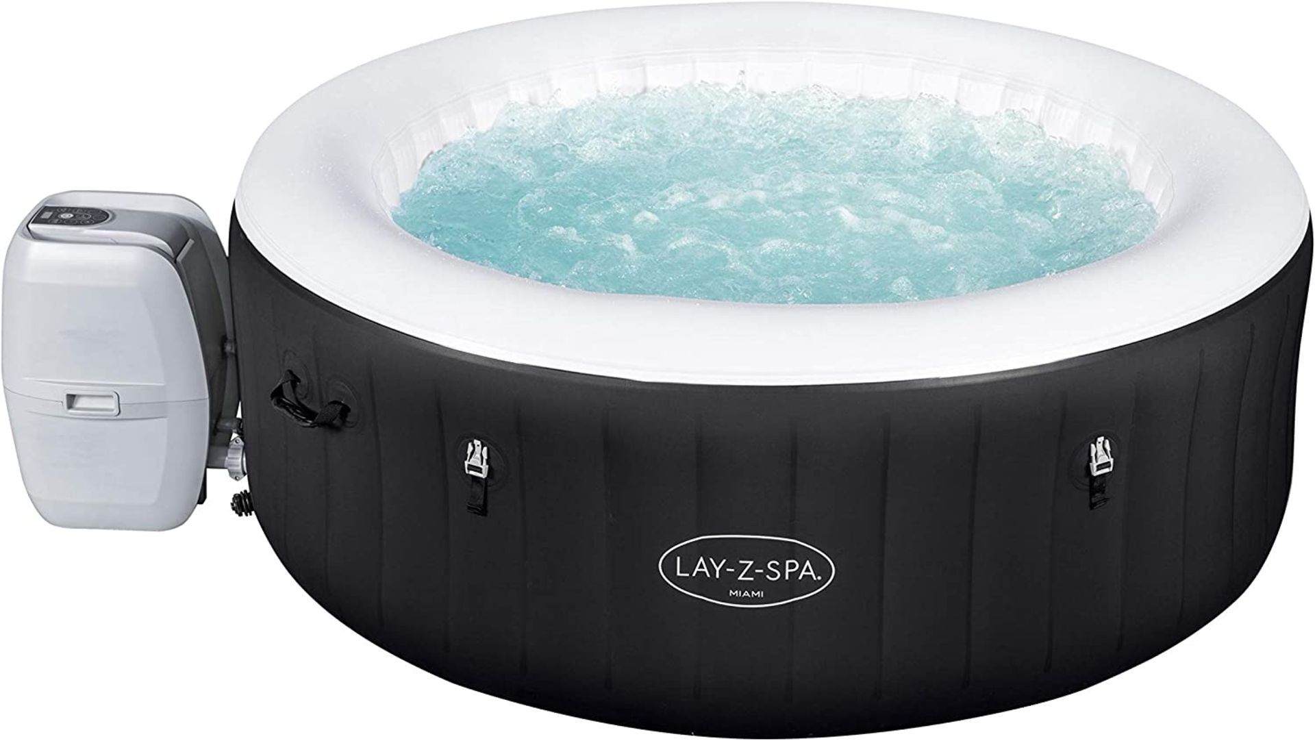 NEW & BOXED LAY-Z-SPA 4 Person MIAMI AIRJET. The highly popular Miami AirJet™ is our most affordable