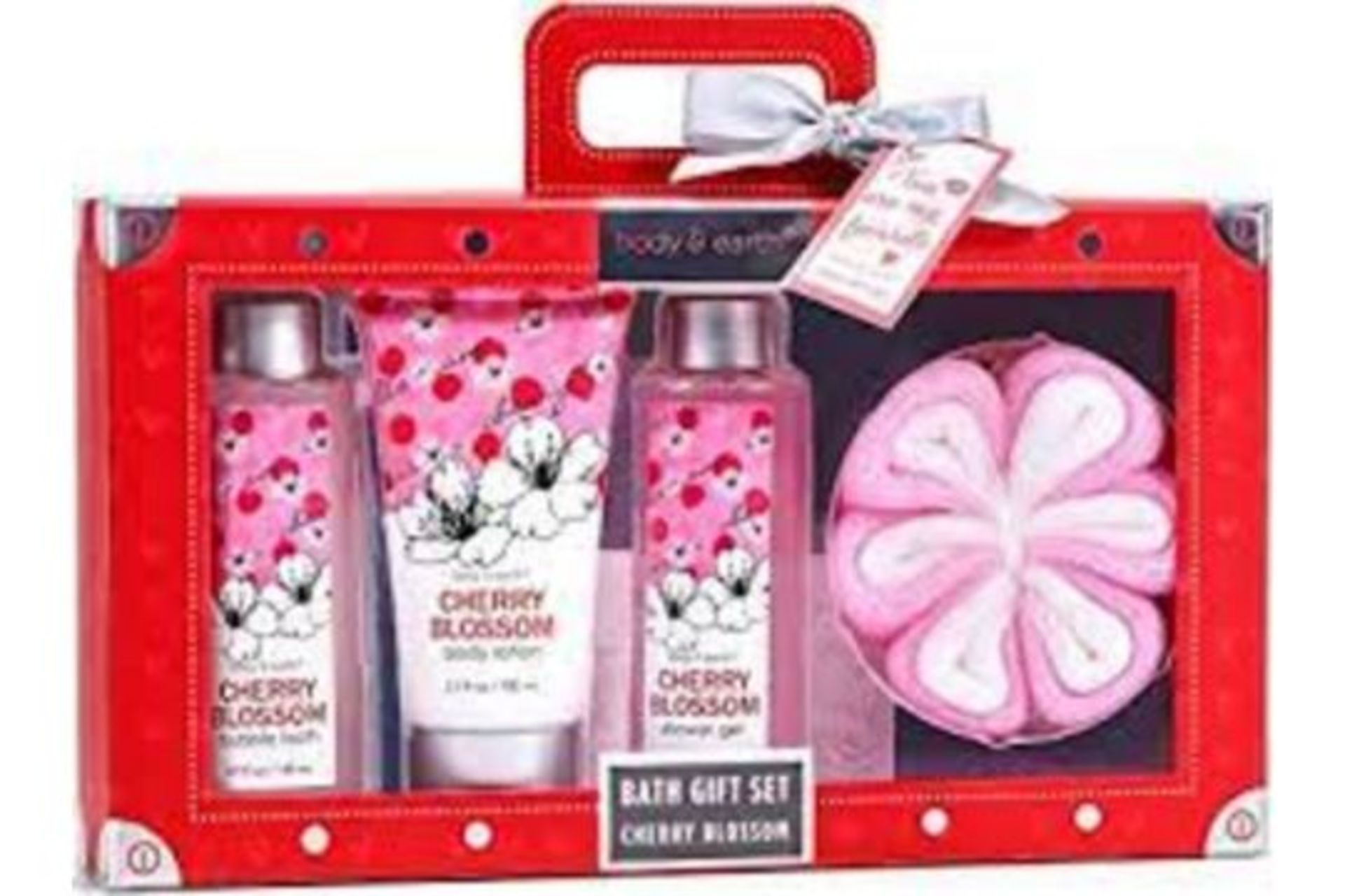 8 X NEW BOXED BODY & EARTH Cherry Blossom 4 Piece Gift Sets. RRP £19.99 each. (ROW8.4) ??Love-Themed