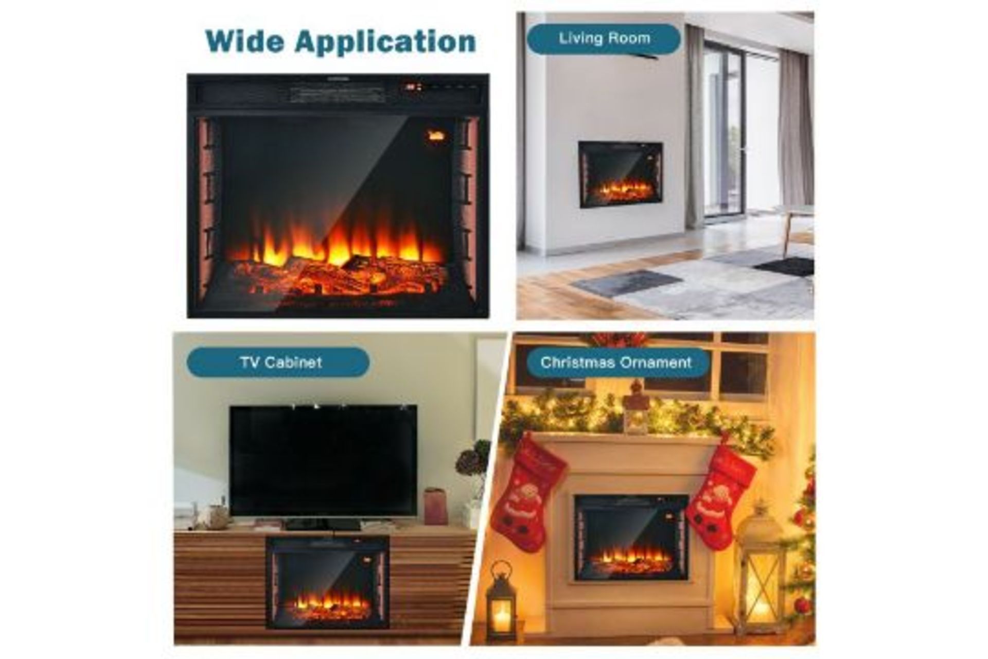 New & Boxed Marsily Marlow Home Co. 60cm Electric Fireplace. RRP £299. Complete the coziness of your - Image 6 of 10