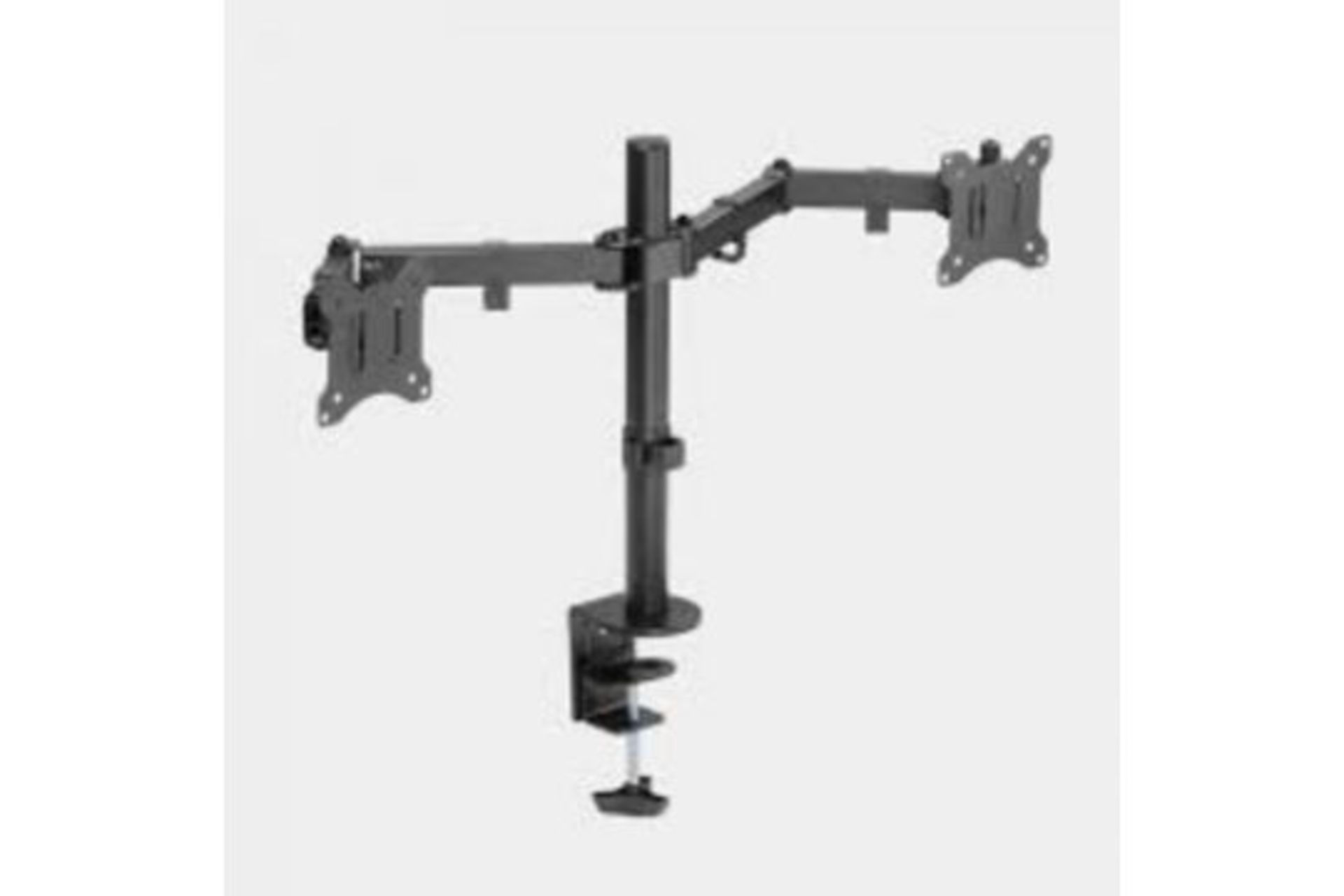 2 x NEW & BOXED Dual Arm Desk Mount with Stand. (3005074). Save valuable desk space and improve