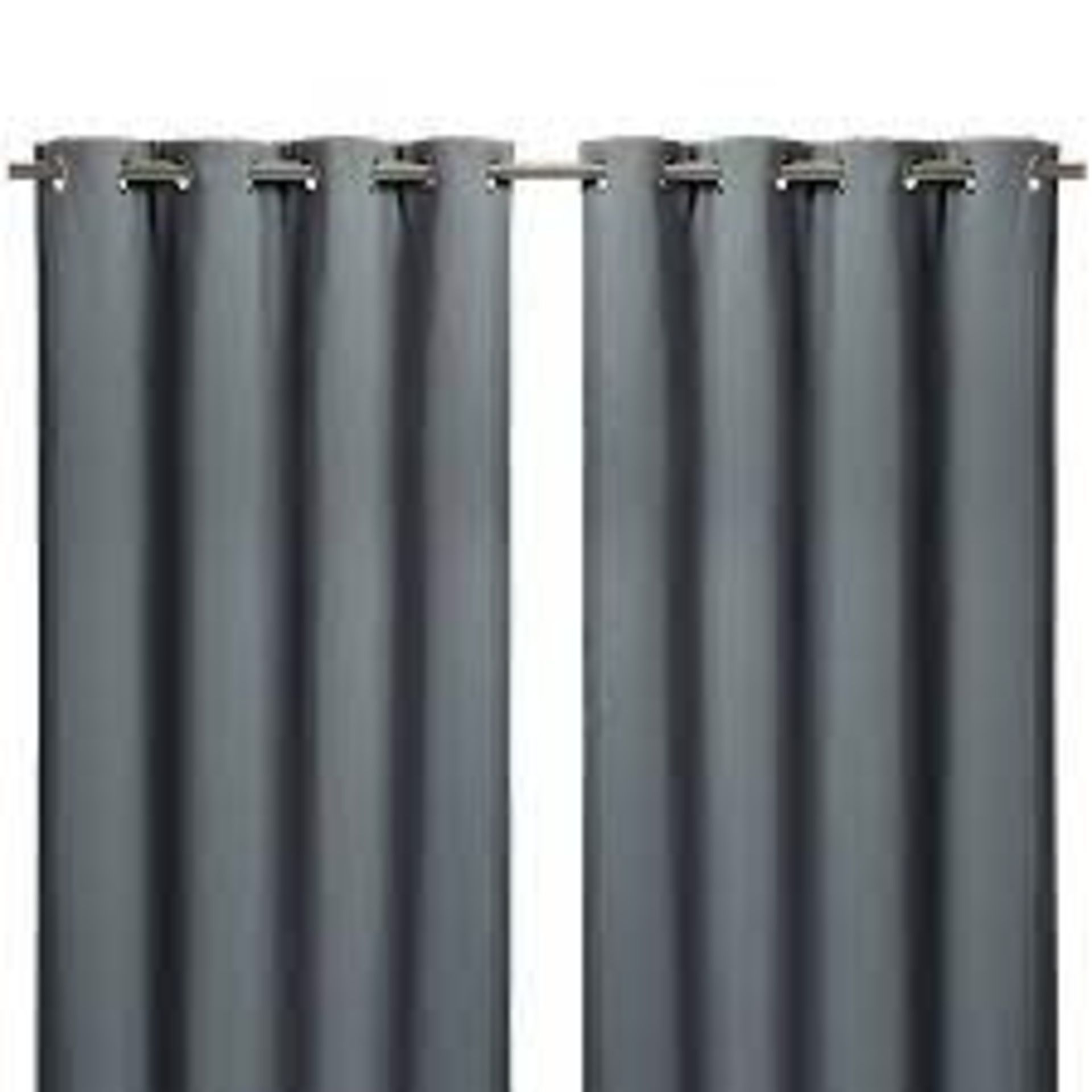 4 X NEW PACKAGED GOODHOME VESTRIS ANTI-COLD CURTAINS IN GREY. EASY CARE. 140CMX260CM(DROP). (ROW13.