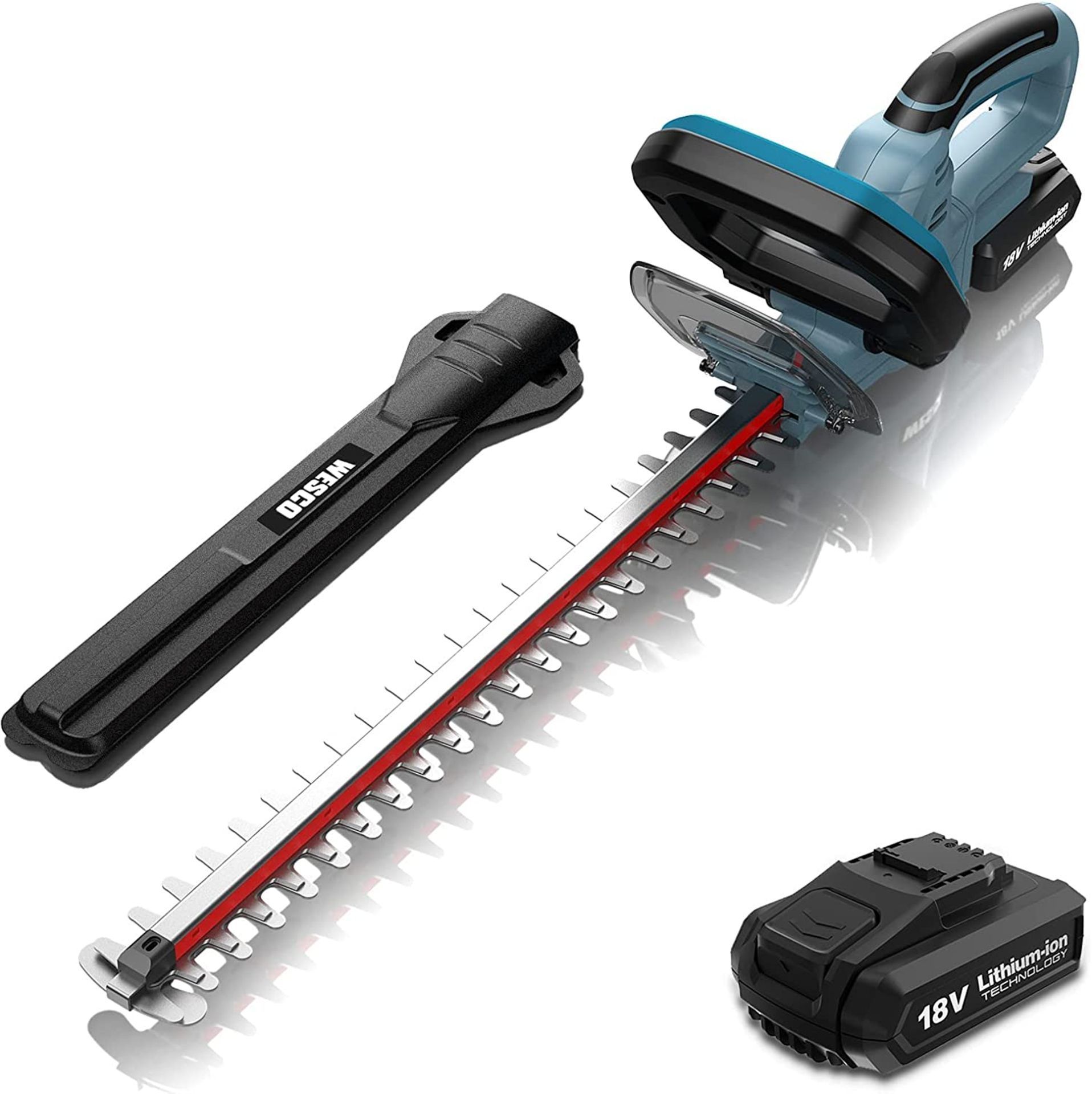 TRADE LOT 6 x New & Boxed WESCO Cordless Hedge Trimmer & Hedge Cutter with 2 x 18V Lithium-Ion