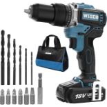TARDE LOT 8 X NEW BOXED WESCO Brushless Cordless Drill, WESCO 18V 2.0Ah Cordless Combi Drill with 13