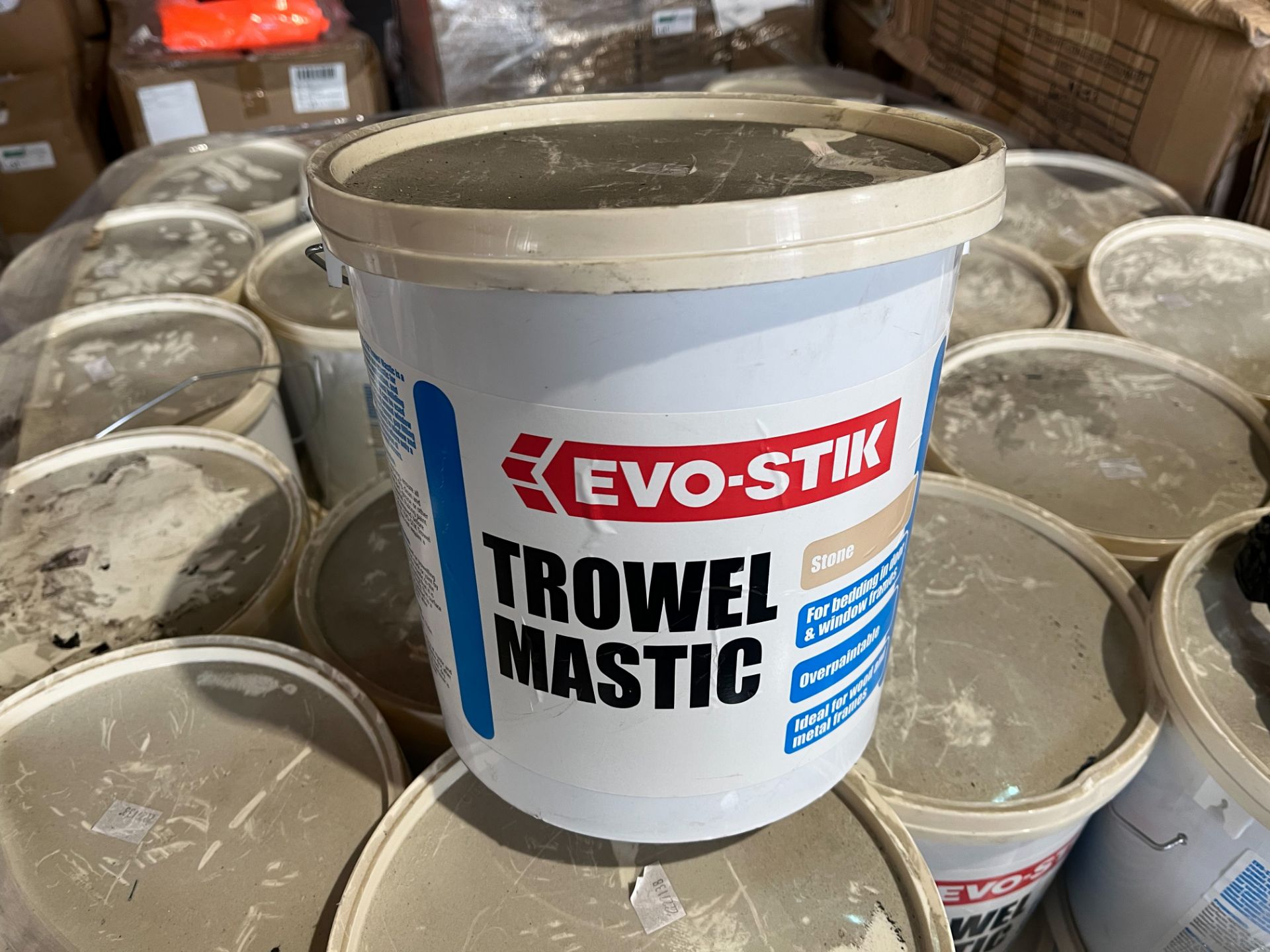 5 X BRAND NEW 10KG TUBS OF EVO STIK STONE TROWEL MASTIC RRP £89 EACH R16-14