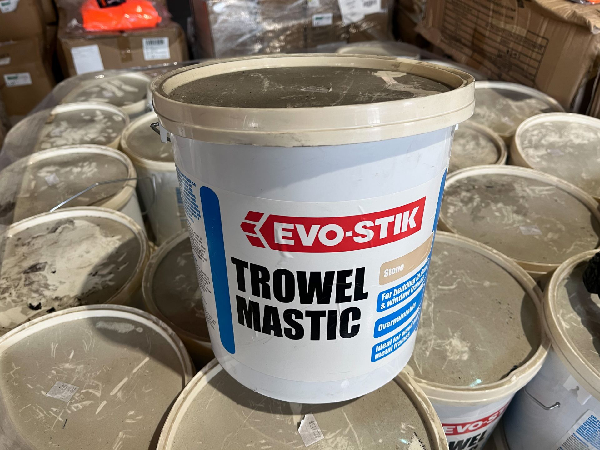 5 X BRAND NEW 10KG TUBS OF EVO STIK STONE TROWEL MASTIC RRP £89 EACH R16-14